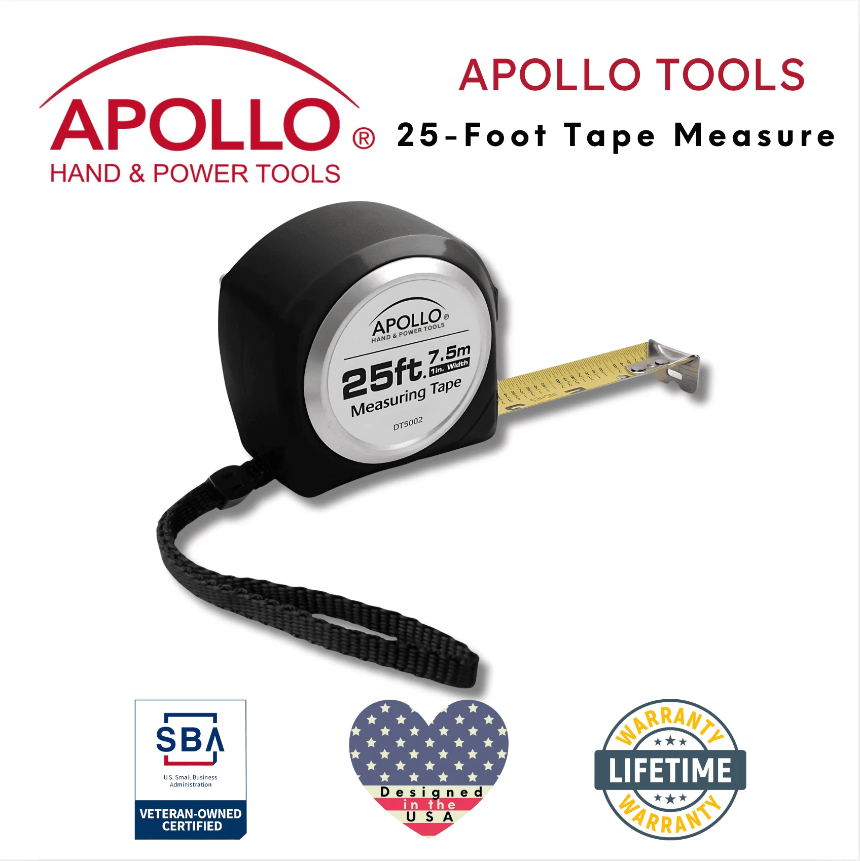 25ft. Tape Measure - Black - DT5002 - Image 3