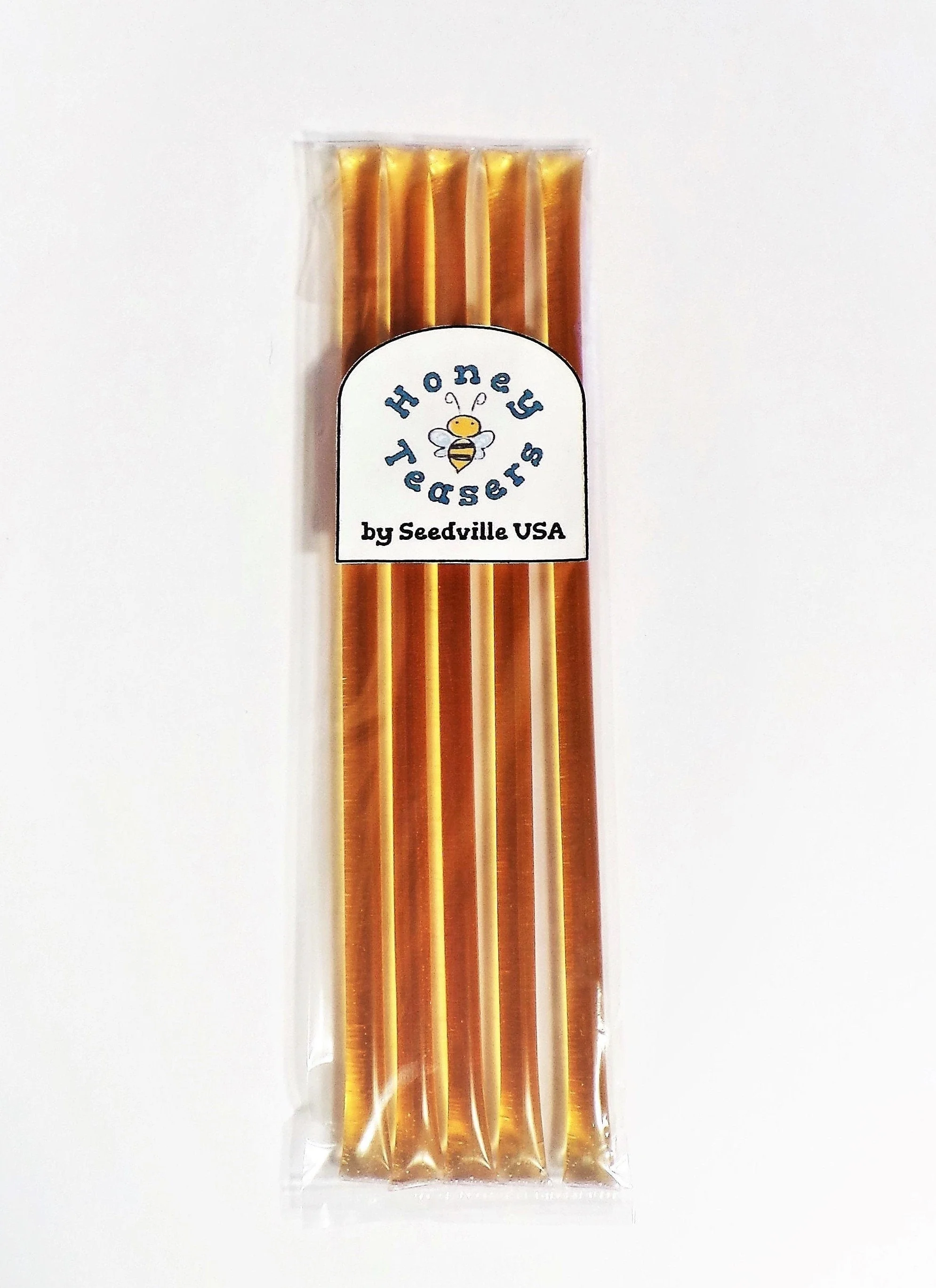 5 Pack ORANGE HONEY TEASERS Natural Honey Snack Sticks Honeystix Straws - Image 4