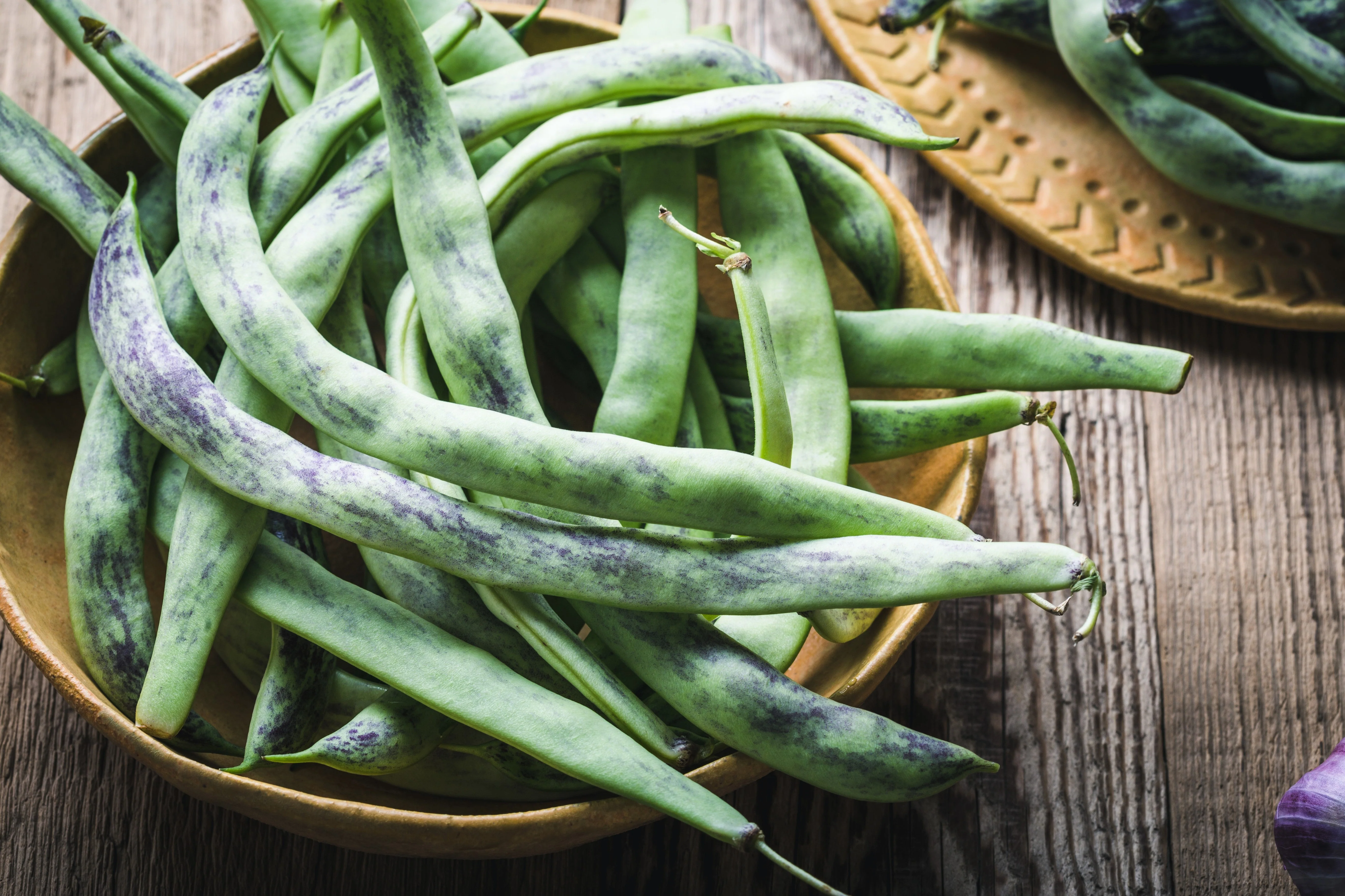 50 RATTLESNAKE POLE BEAN Stringless Purple Phaseolus Vulgaris Vegetable Seeds - Image 2