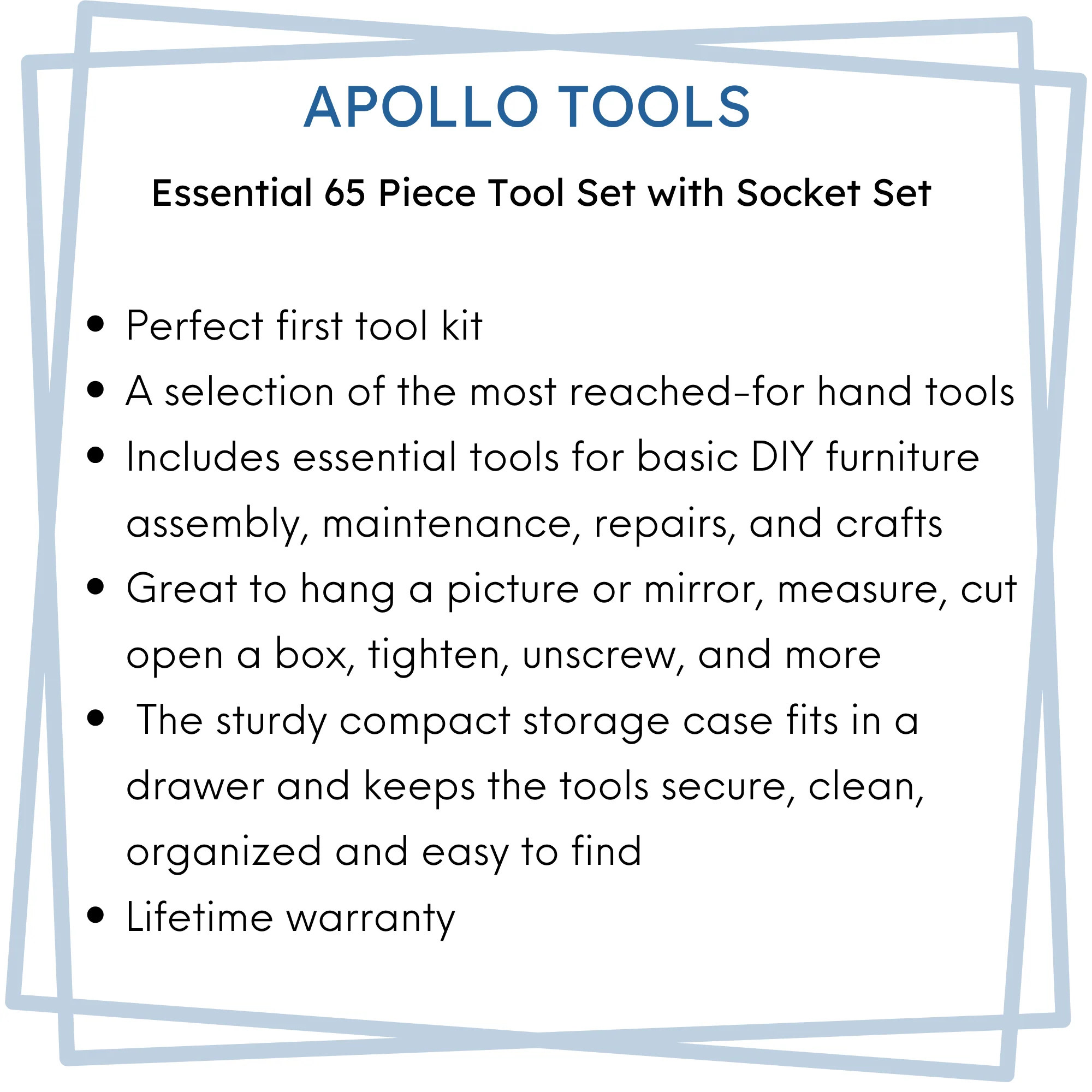 65 Piece Household and Mechanical Tool Set -- DT0001 - Image 3