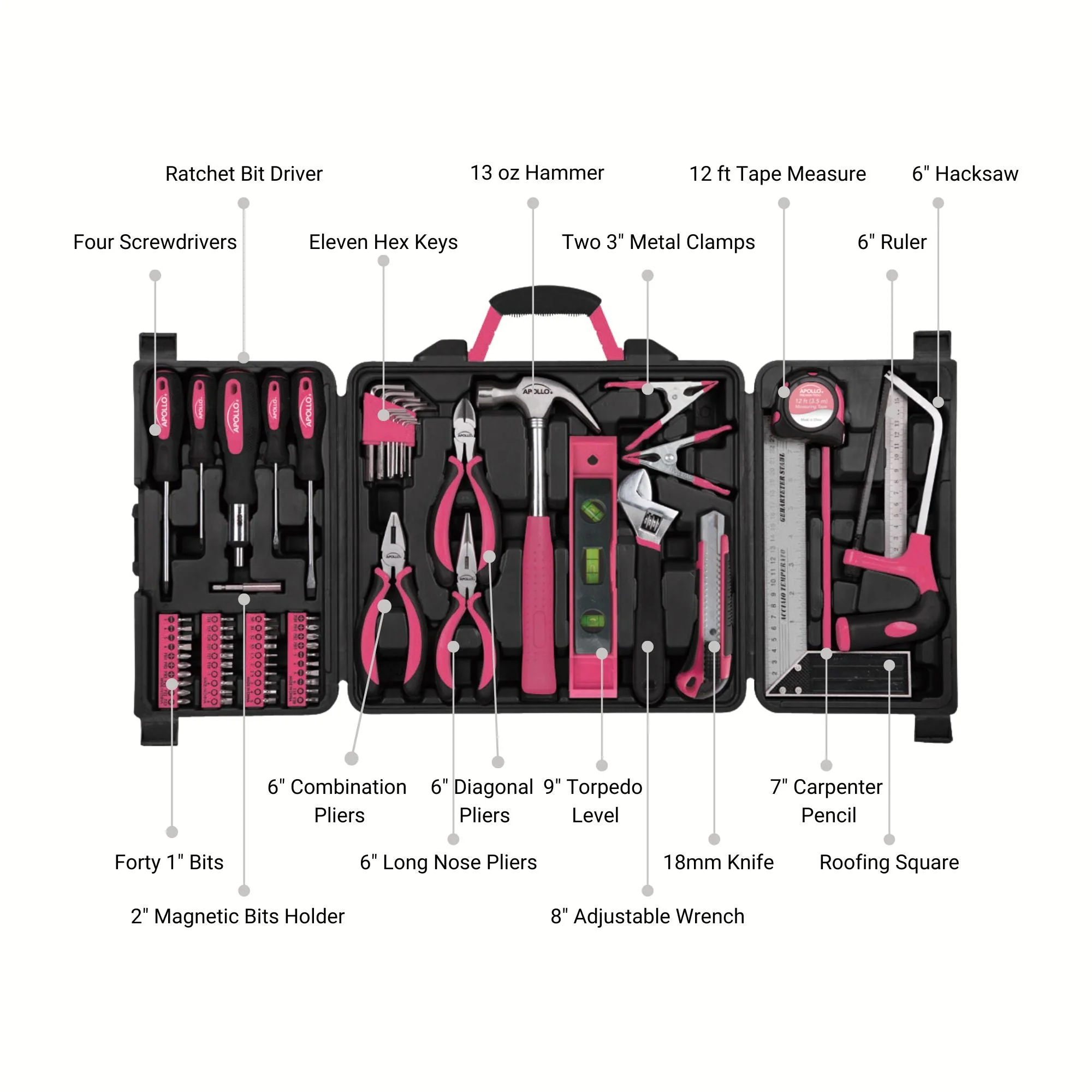 71 Piece Household Tool Kit Pink - DT0204P - Image 7