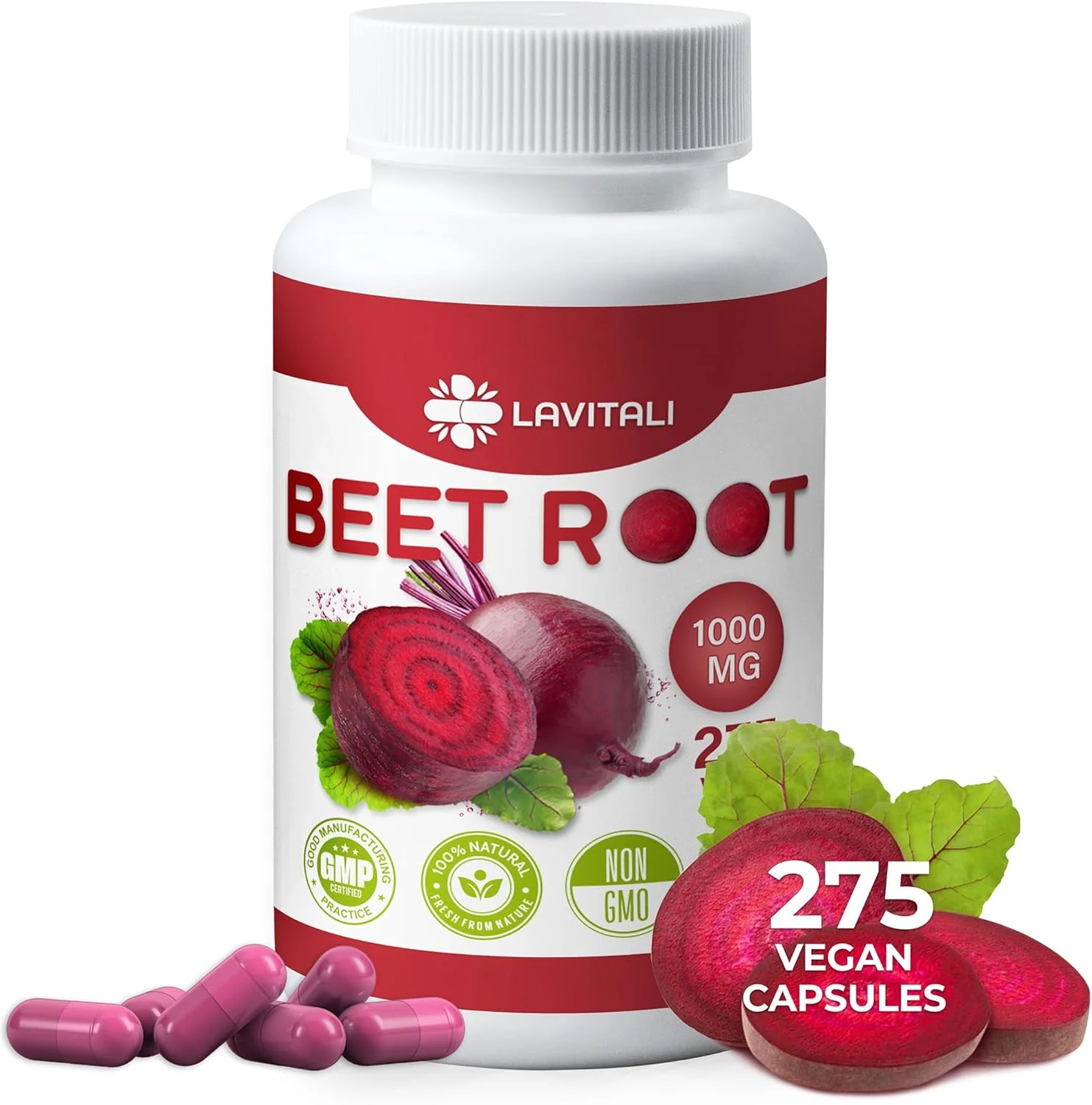 Beet Root Extract Capsules No Gluten, No Sugar, Vegan Capsules, High Concentrated Herbal Beet Root Extract. - Image 2