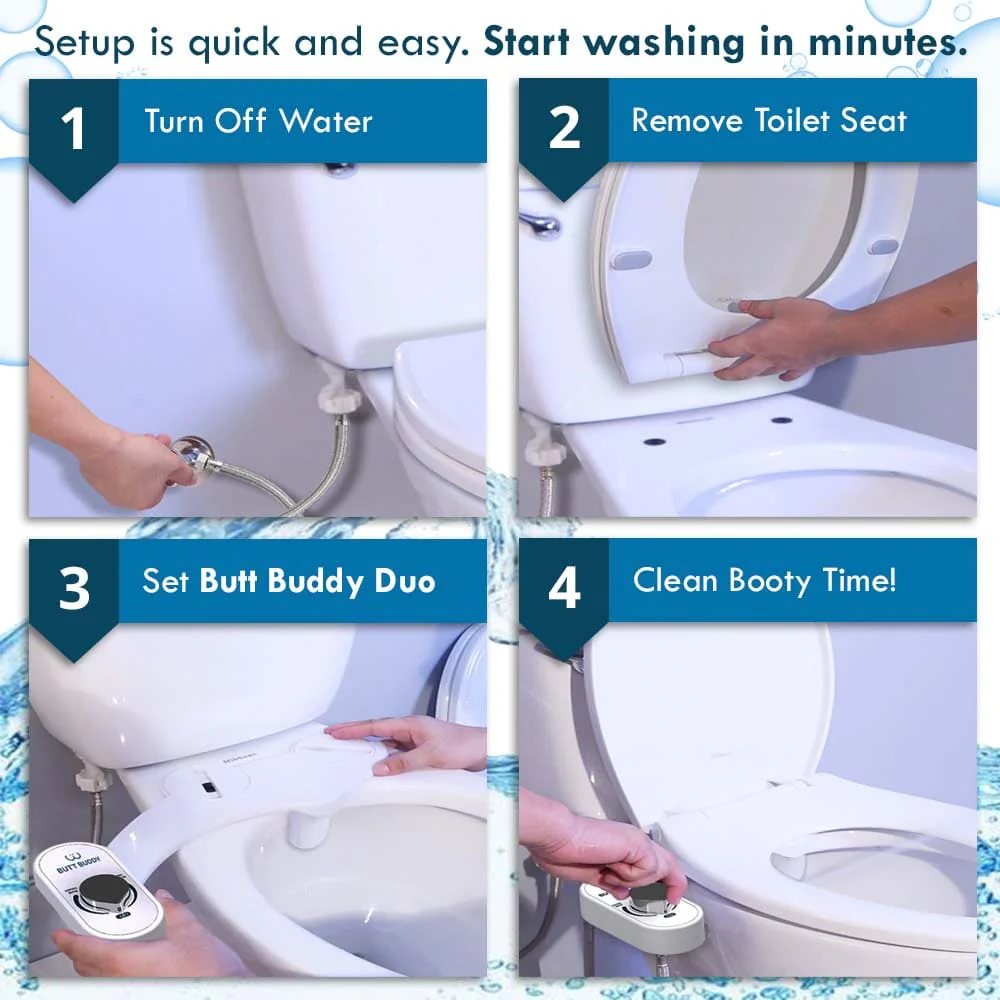 BUTT BUDDY Duo - Rear & Front Water Sprayer Bidet Toilet Attachment - Image 7