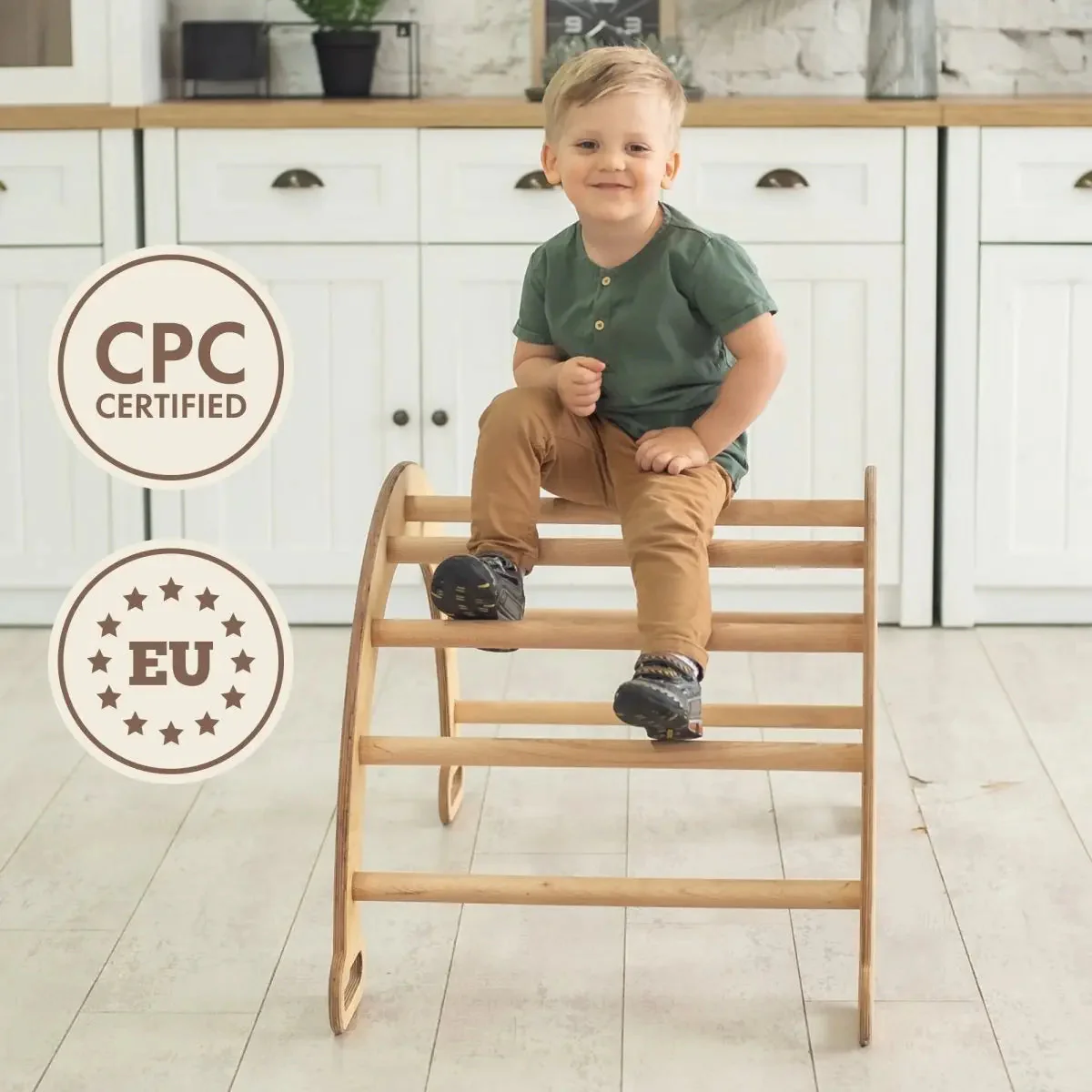 Climbing Arch & Rocker Balance - Montessori Climbers for Kids 1-7 y.o. β Beige - Image 5