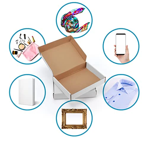 11x8x2 Inches Shipping Boxes Set of 20 White Corrugated Cardboard Mailing Boxes for Packaging - Image 5