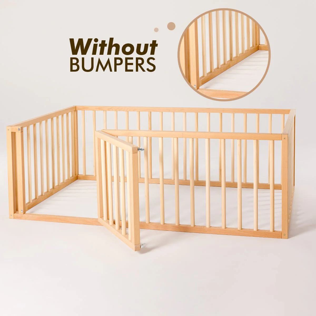 Full Montessori Floor Bed Frame for Toddlers with Fence - Image 10