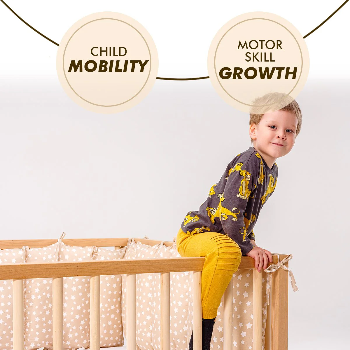 Full Montessori Floor Bed Frame for Toddlers with Fence - Image 7