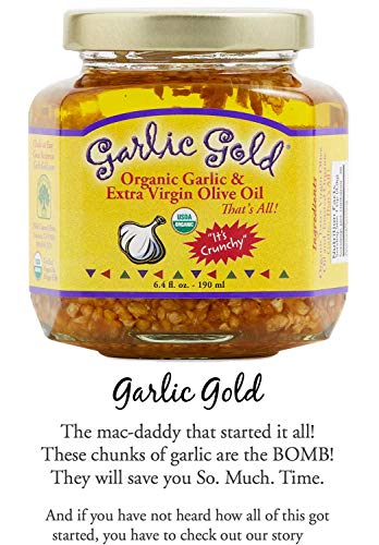 Garlic Gold Organic Toasted Garlic Granules in Extra Virgin Olive Oil, Crunchy Garlic in Olive Oil, Glass Jar 6.4 oz - Image 2