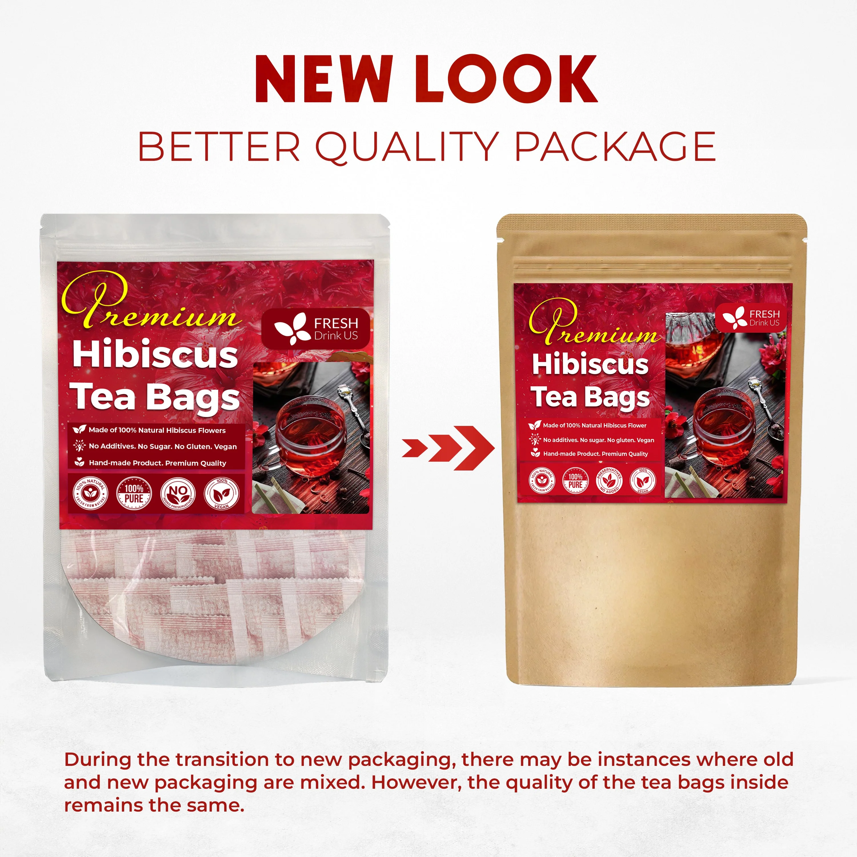 Hibiscus Dried Flowers, Tea Bags, 100% Natural, Pure from Hibiscus Flowers. Loose Flower Hibiscus Herbal Tea. Hibiscus Flower Tea. No Sugar, No Caffeine, No Gluten, Vegan. - Image 23