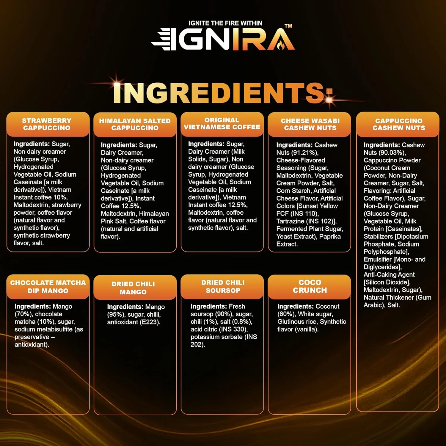 IGNIRA Signature Gift Edition – Coffee and Snacks Gift Set - Exotic Snack Gift Box with Dried Fruit, Coconut Crackers, Cashews & Instant Coffee, Sweet & Spicy Flavors, Ready-to-Give Snack Gift - 7 Piece Assortment - Image 4