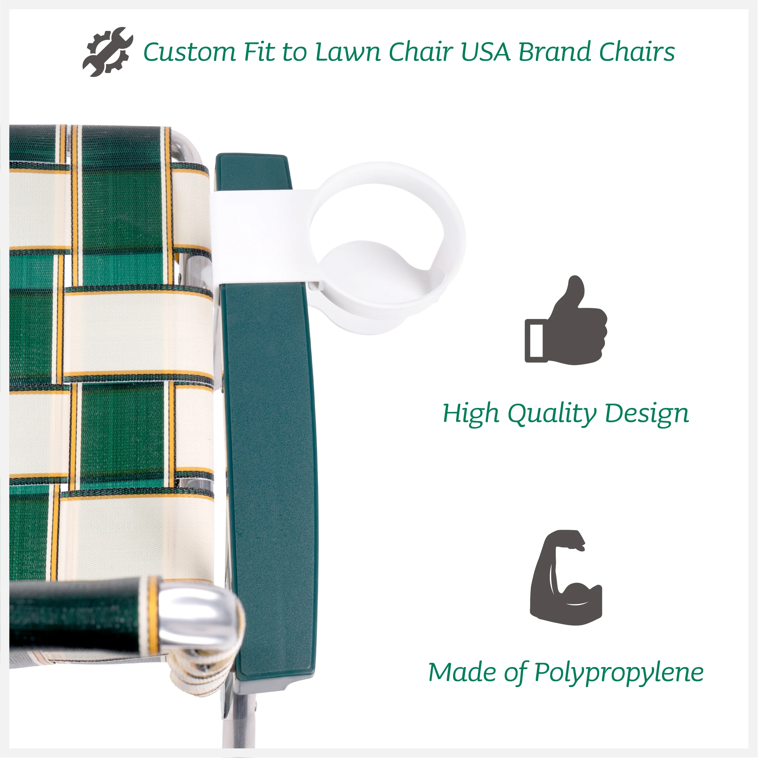 Lawn Chair USA White Cup Holder - Image 4