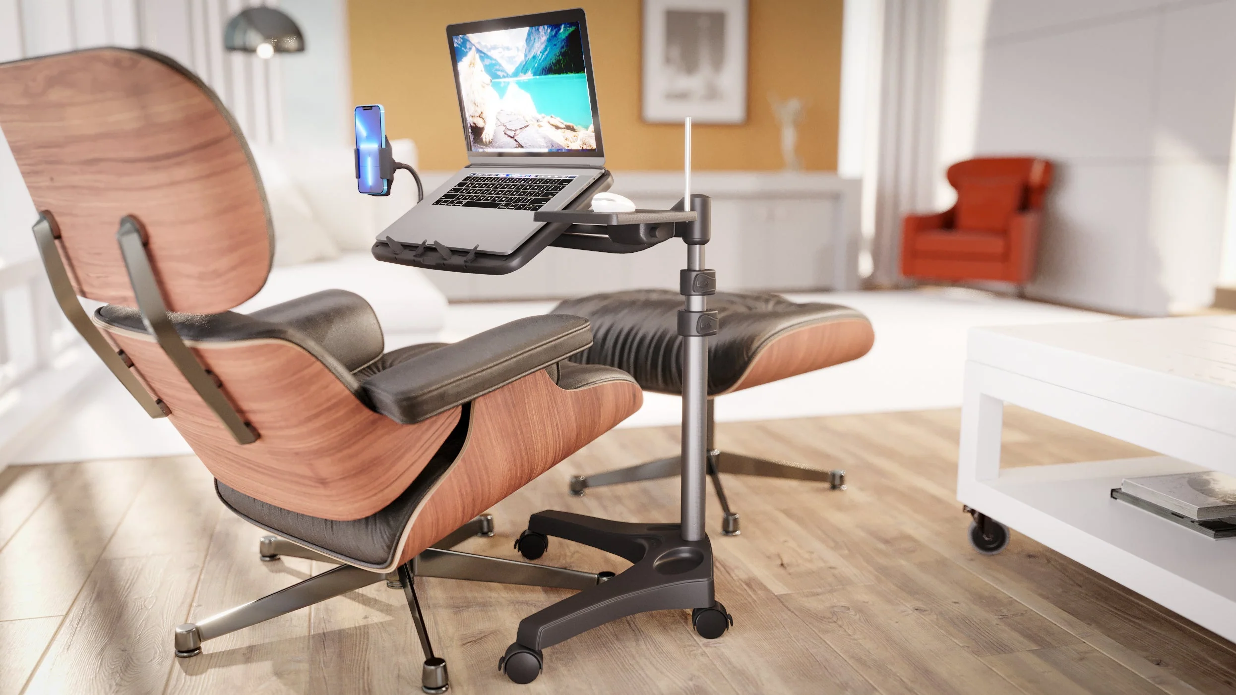 LEVO G2 V16 Rolling Laptop Workstation Stand Cart - WITH MOUSE TRAY and PHONE MOUNT - Image 12
