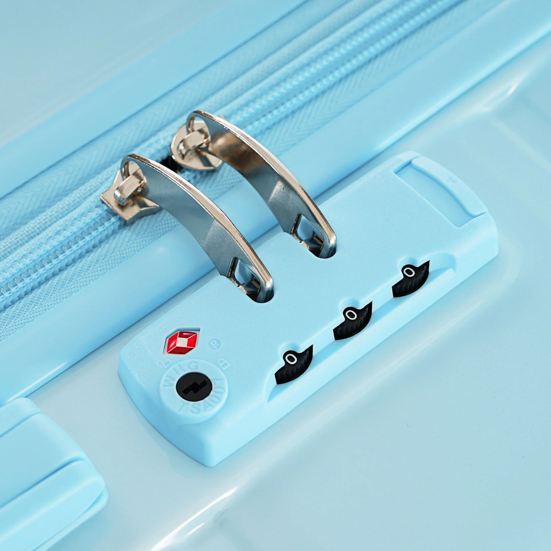 Luggage Set of 3, 20-inch with USB Port, Airline Certified Carry-on Luggage , ABS+PC Hard Shell Luggage with Spinner Wheels, light blue and pink - Image 9