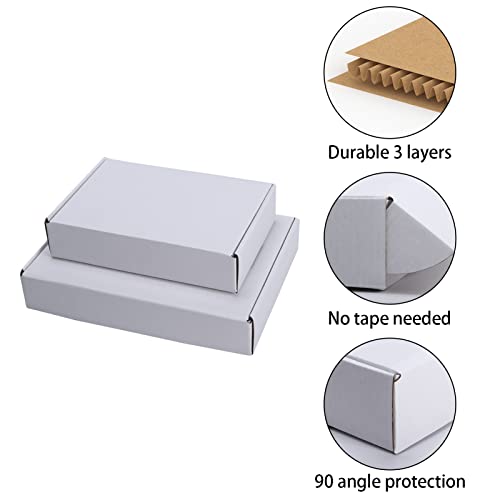 Dakoli Supplies 11x8x2 Inch Shipping Boxes 20 Pack Corrugated Cardboard Box Mailer for Small Business Mailing Packing, White - Image 7