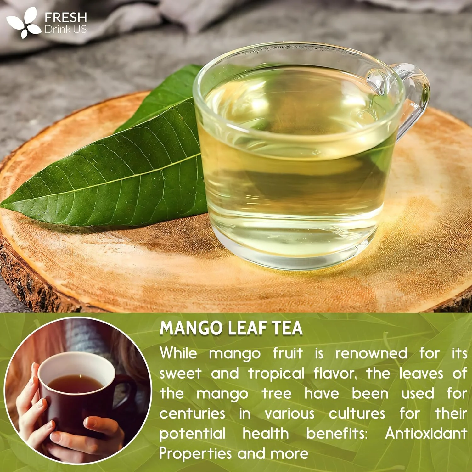 Mango Leaf, Whole Dried Leaves, Tea Bags, Powder, 100% Natural & Pure from Mango Leaves. Mango Dried Leaves. Loose Leaf Mango Herbal Tea. Mango Leaf Tea. No Sugar, No Caffeine, No Gluten, Vegan. - Image 3