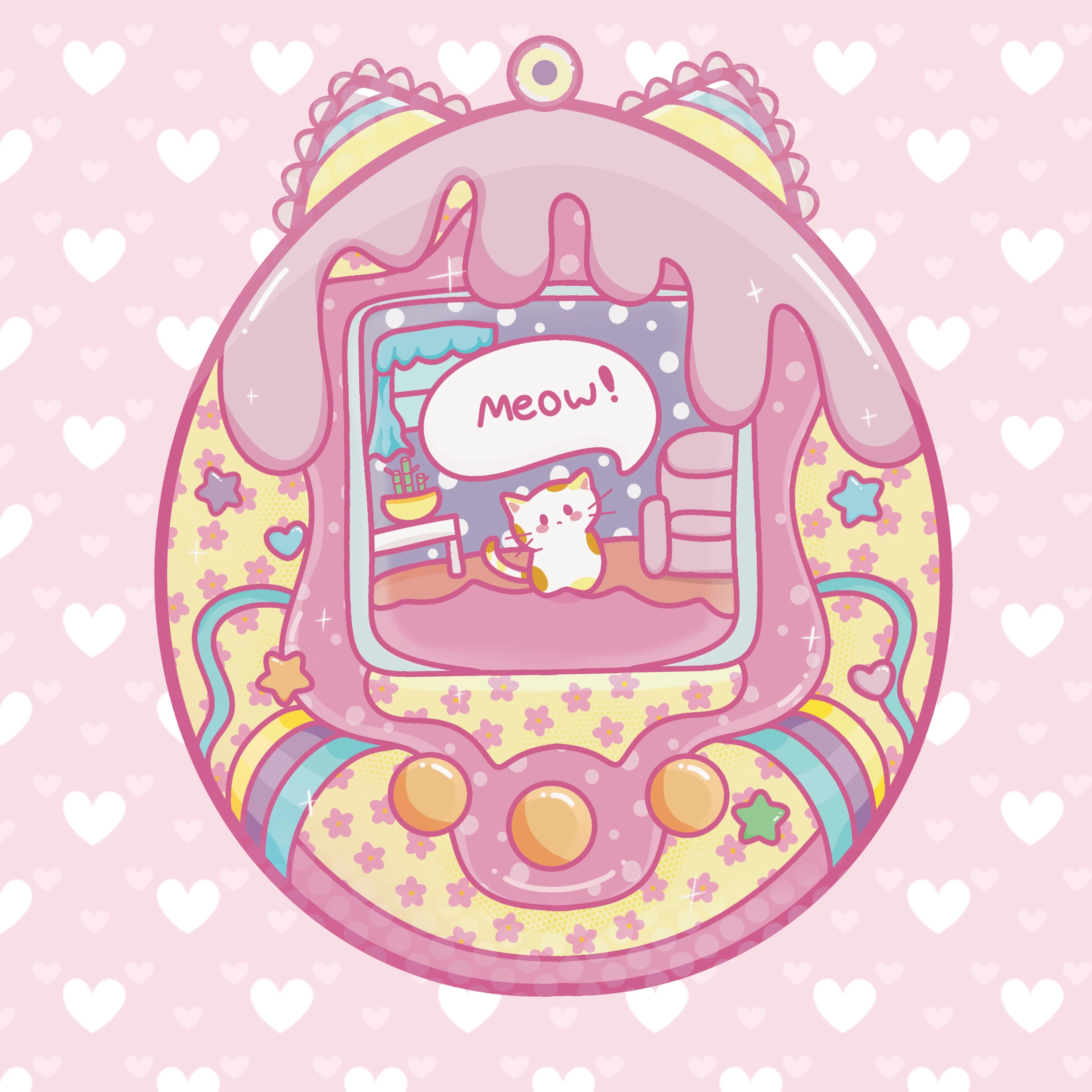 Meowmagotchi Kawaii 3D Acrylic Keychain - Image 6