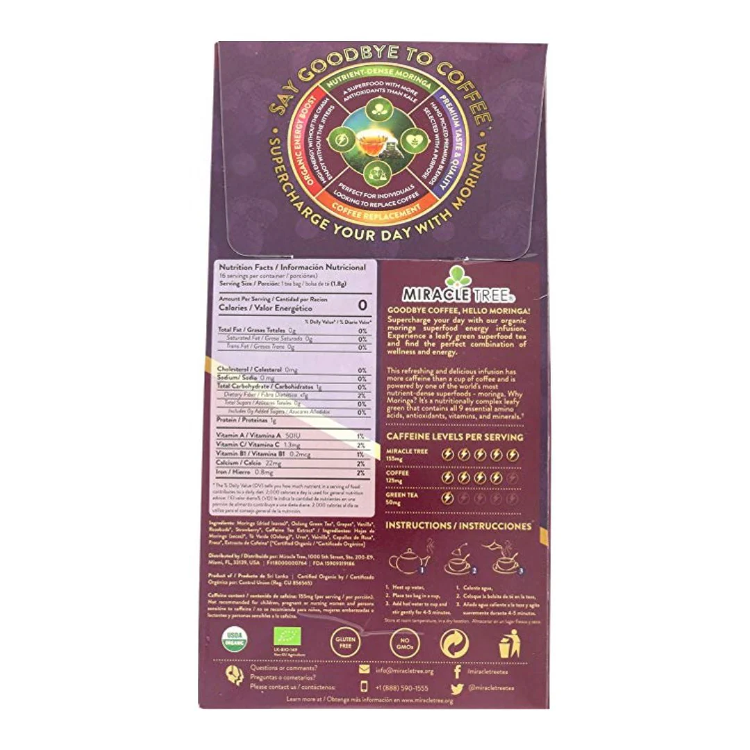 Moringa Energy Tea, Grape Vanilla - Image 3