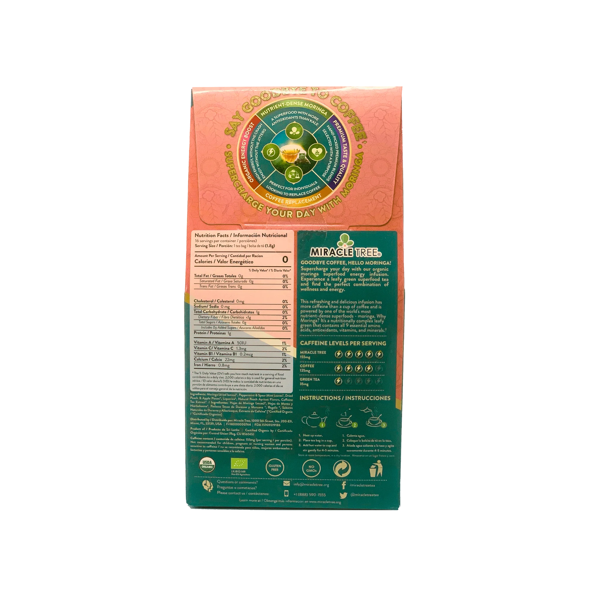 Moringa Energy Tea, Peach Mint Apricot - Image 3