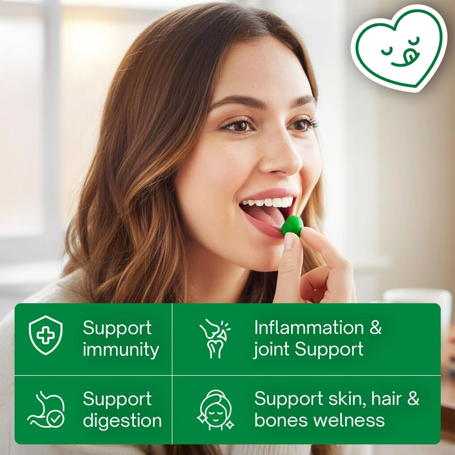 Moringa Gummies with Ginger, Turmeric & Probiotics | Vegan, Sugar-Free Chewables| Plant-Based Pectin Formula with Vitamin C - Image 4