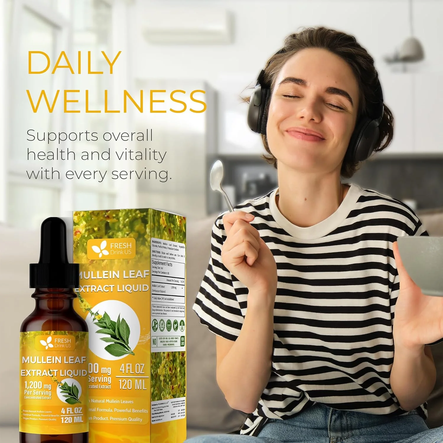 Mullein Drops for Lungs Cleanse Support, Mullein Extract Liquid – 100% from Natural Mullein Leaves, Non-GMO, Gluten-Free - Image 8