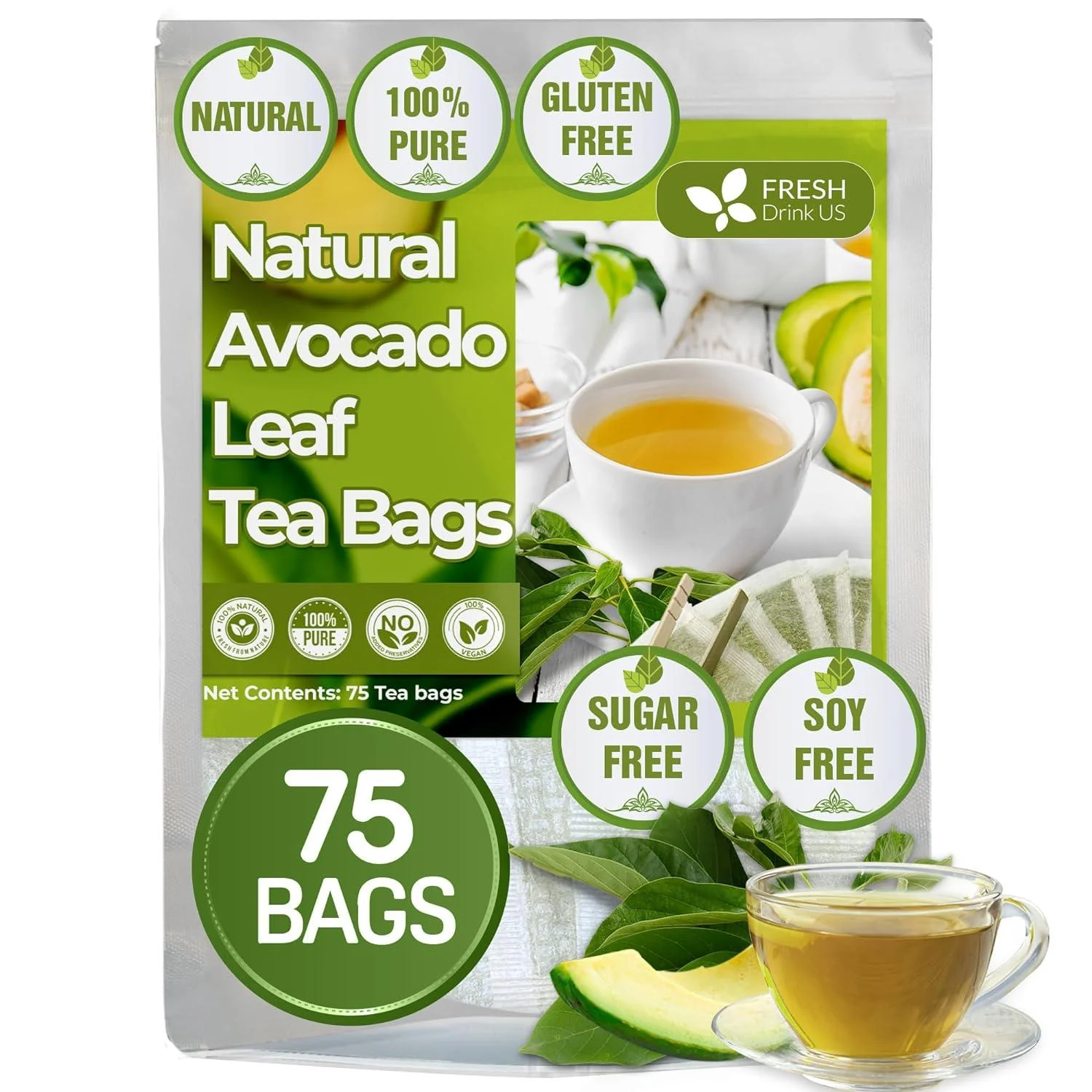 Natural Avocado Whole Leaves Dried, Tea Bags, 100% Pure from Avocado Leaves, Avocado Leaf Tea, Hojas de Aguacate Seca, No Additives, No Caffeine, Vegan - Image 3