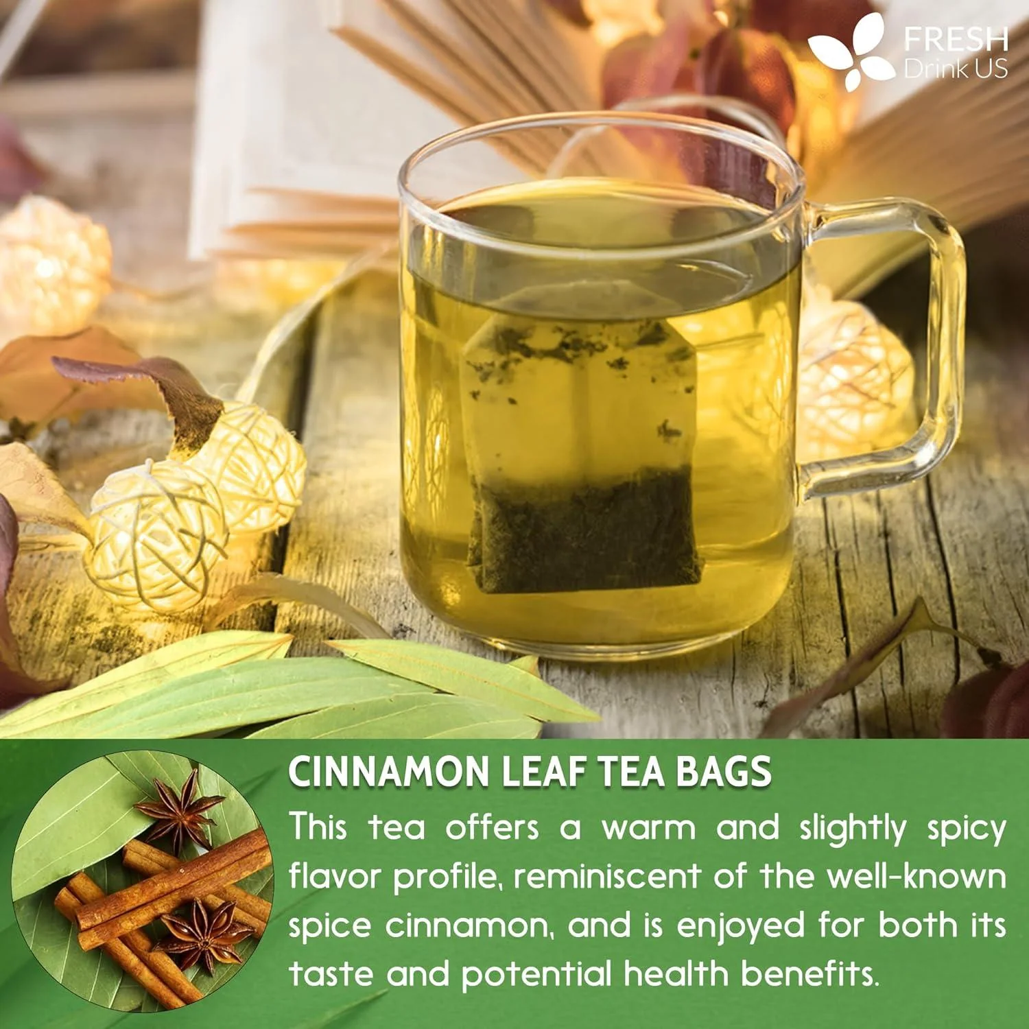 Natural Cinnamon Leaves, Whole Dried Cinnamon Leaves, Tea Bags, 100% Pure from Dried Cinnamon Leaves, Cinnamon Leaf Tea, No Additives, No Caffeine, Vegan - Image 10
