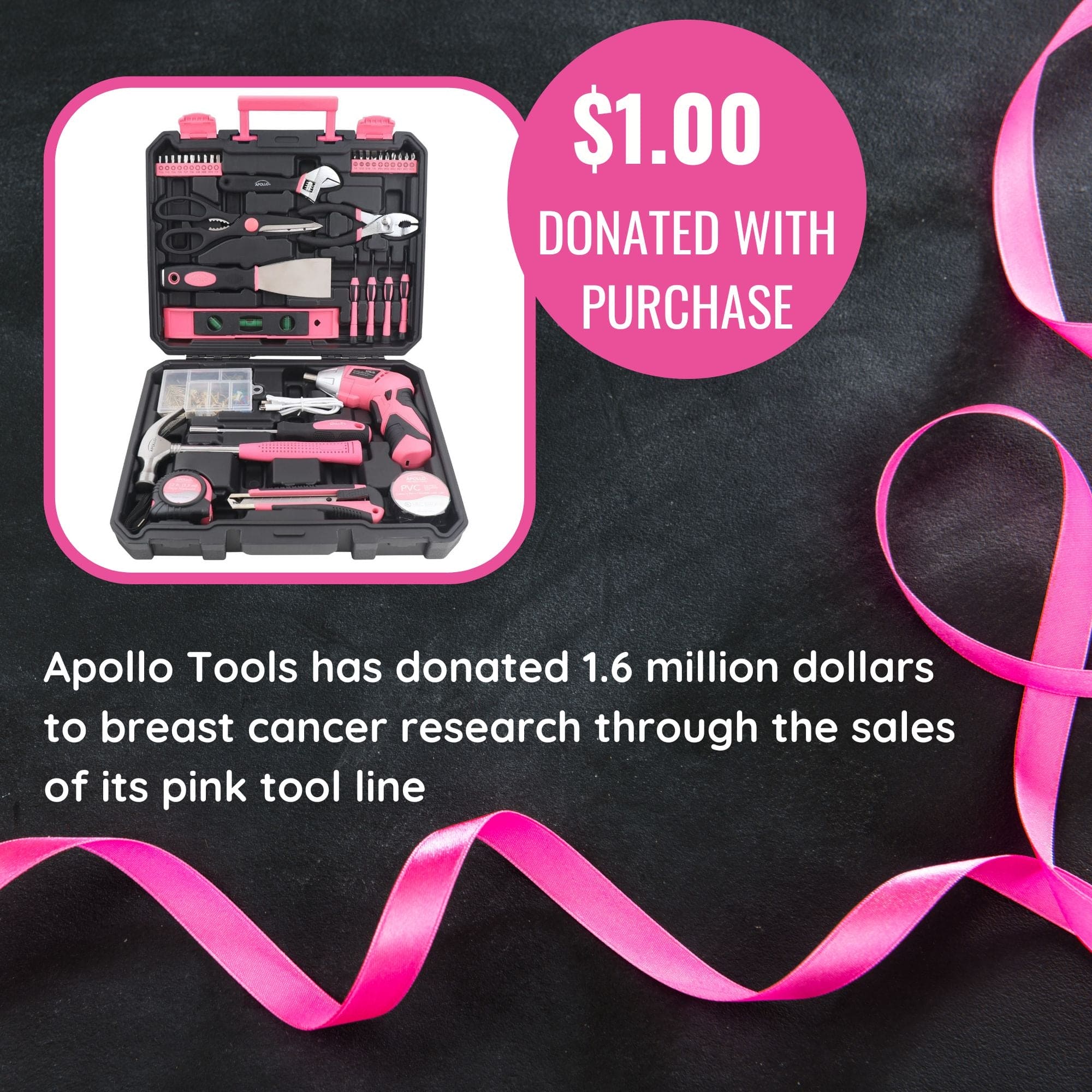 New and Improved 135 Piece Pink Household Tool Set with Pivoting Dual-Angle 3.6 Volt Lithium-Ion Cordless Screwdriver in Hard Case - DT0774P - Image 6