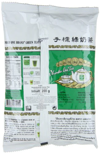 Number One Milk Green Tea Mix in Fine Loose Leaves with Mild Jasmine Flavor, from Thailand (7 oz Bag) - Image 3