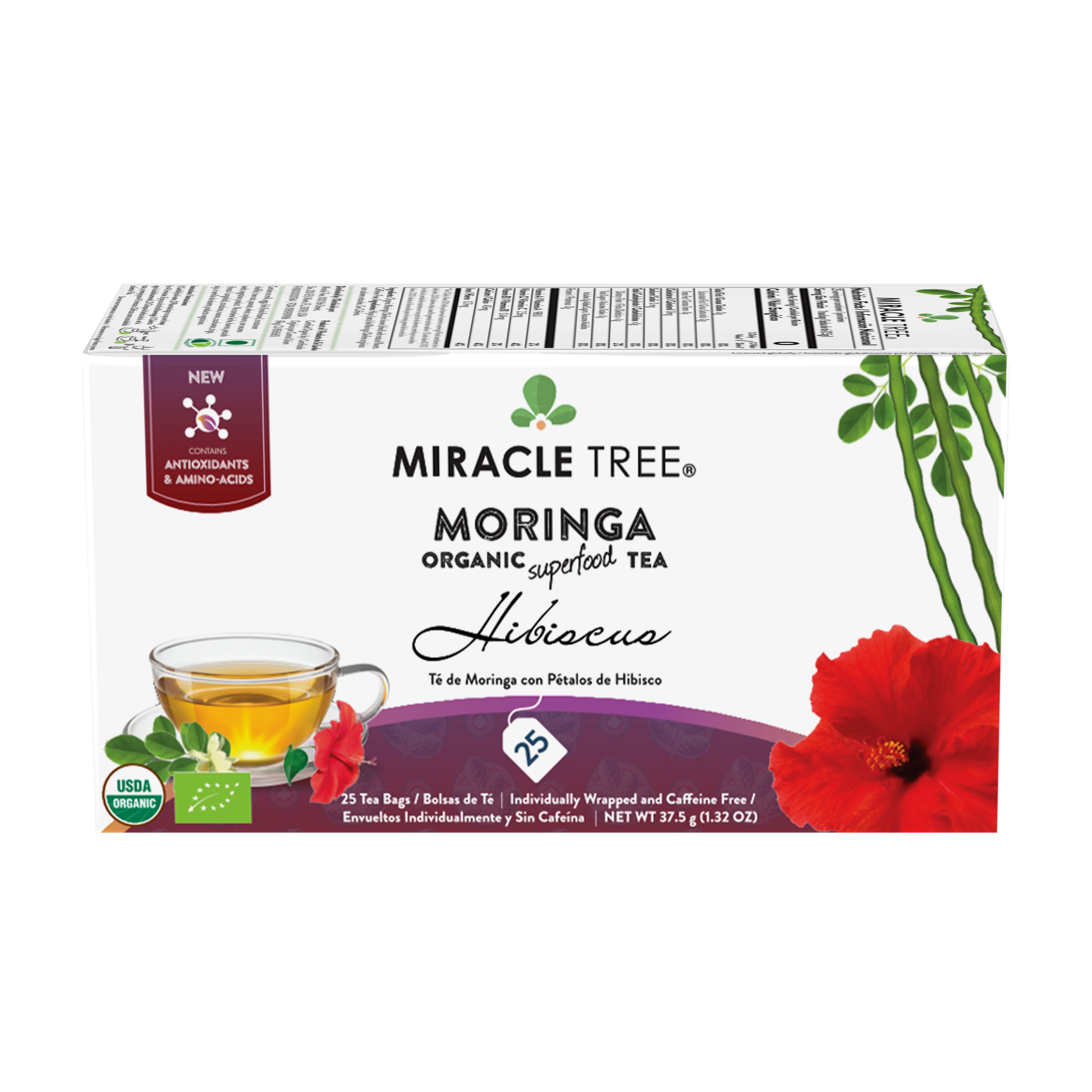 Organic Moringa Tea, Hibiscus