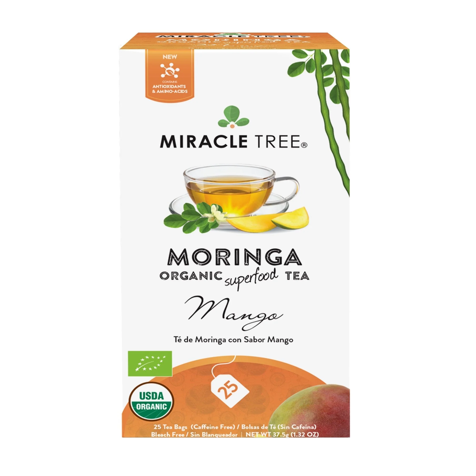 Organic Moringa Tea, Mango - Image 2