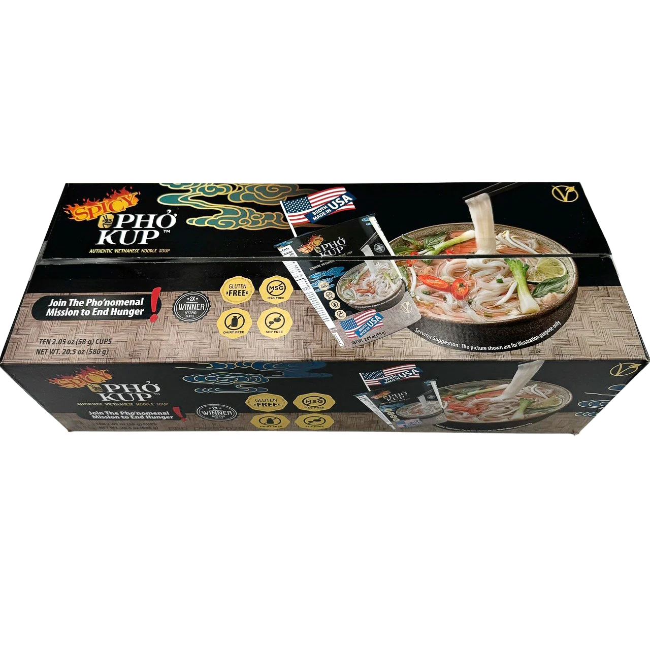 Pho Kup Instant Spicy Veggie Pho (Case of 10 Kups) - Image 14