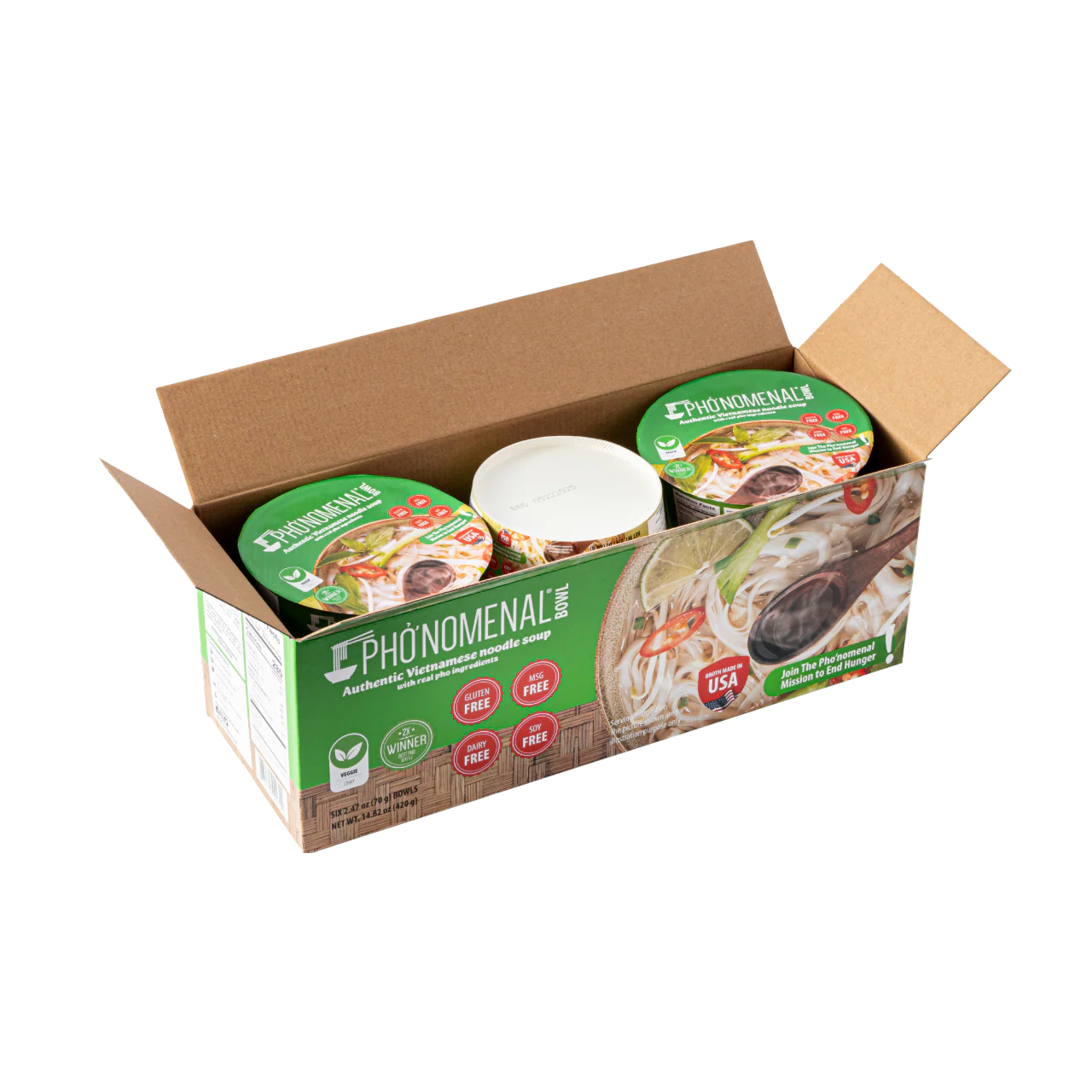 Pho’nomenal Bowl Instant Veggie Pho (Case of 6 Bowls) - Image 9