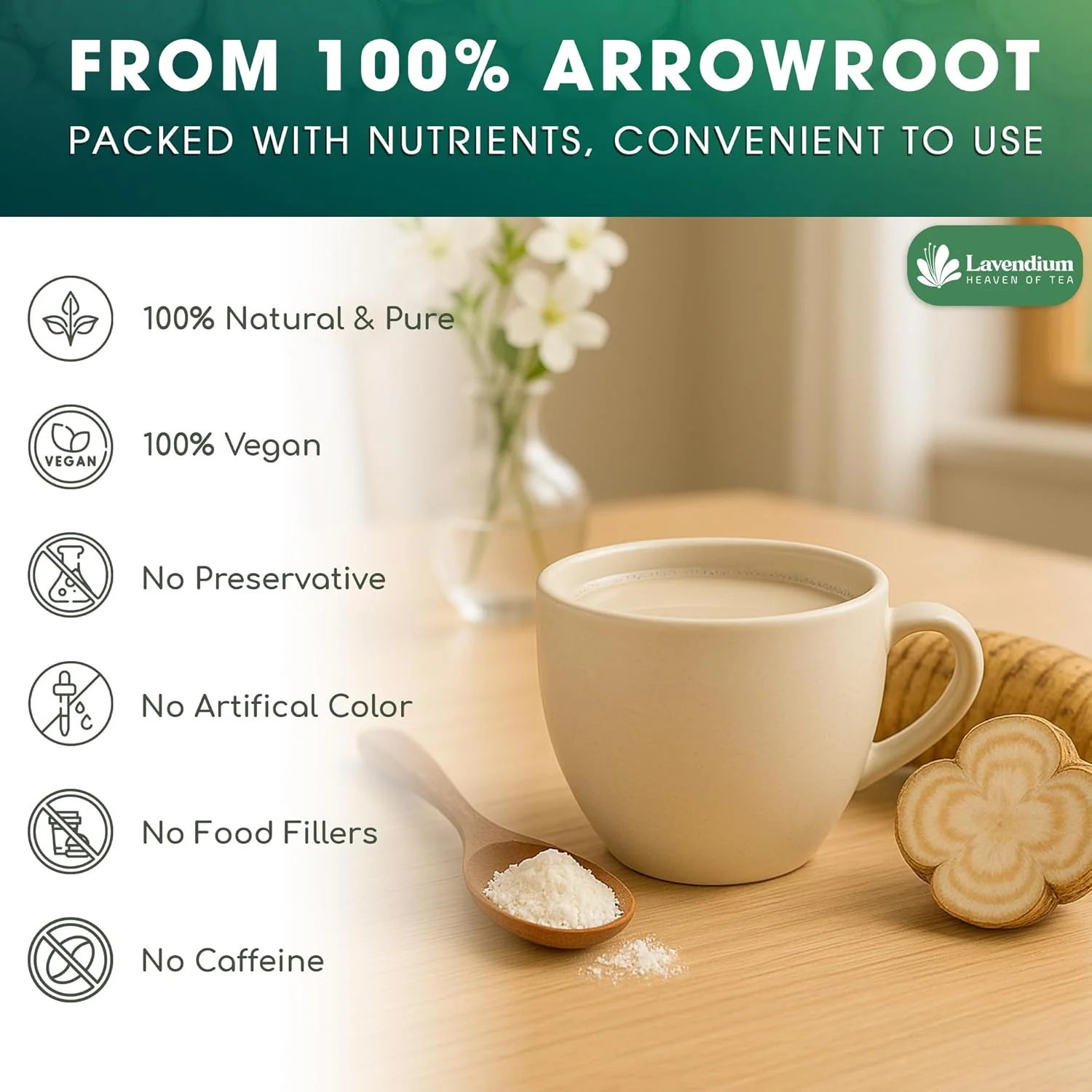 Premium Arrowroot Starch Powder – 17.6oz Resealable Bag, Gluten-Free, Non-GMO, Premium Plant-Based Thickener for Cooking, Baking & Frying. - Image 3