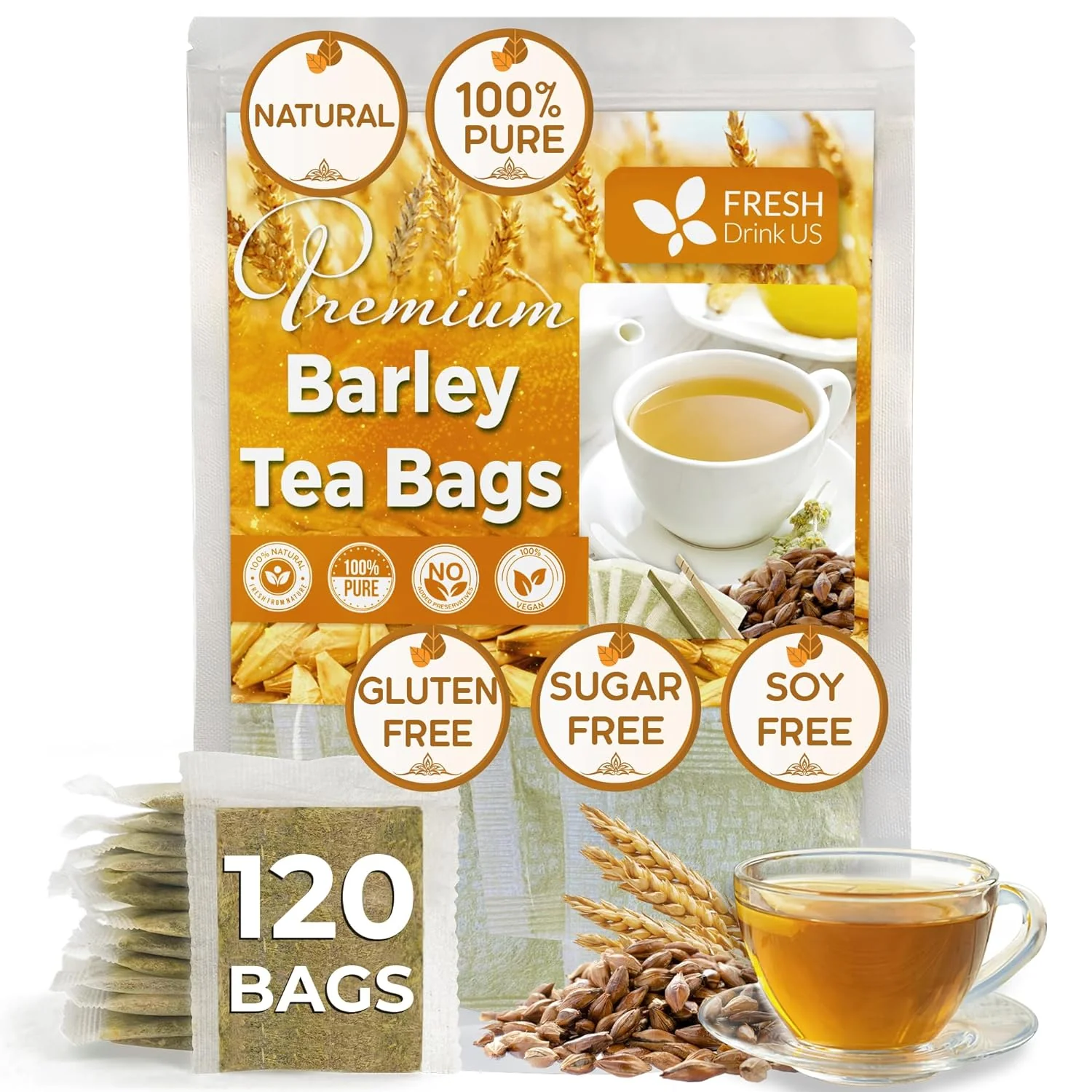Premium Barley Tea Bags, 100% Natural & Pure from Barley. Loose Barey Herbal Tea. No Sugar, No Caffeine, No Gluten, Vegan. - Image 11