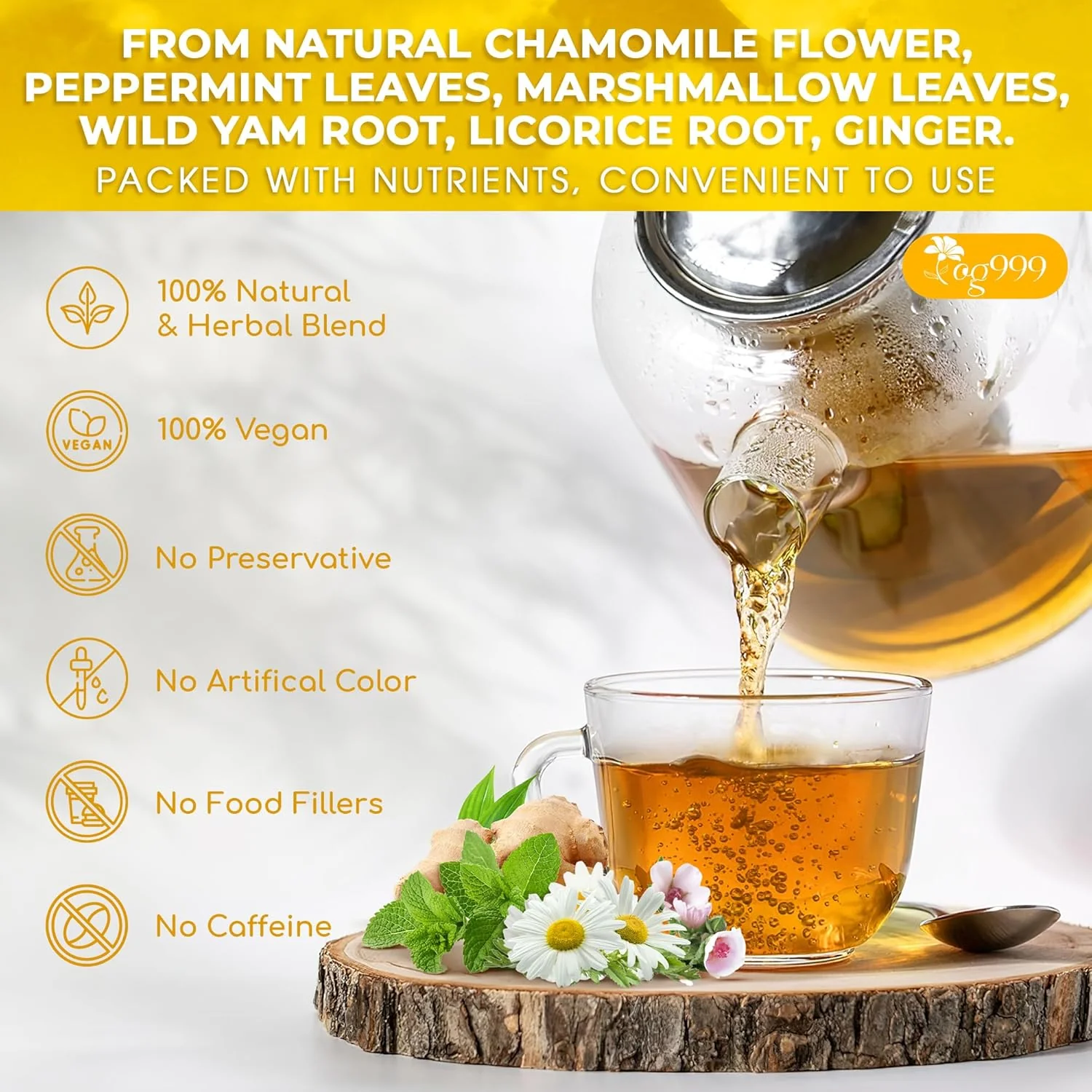 Premium Diverticulitis Tea Bags | 100% Natural Chamomile, Peppermint, Marshmallow Leaf, Wild Yam Root, Licorice & Ginger Herbal Blend - Image 5