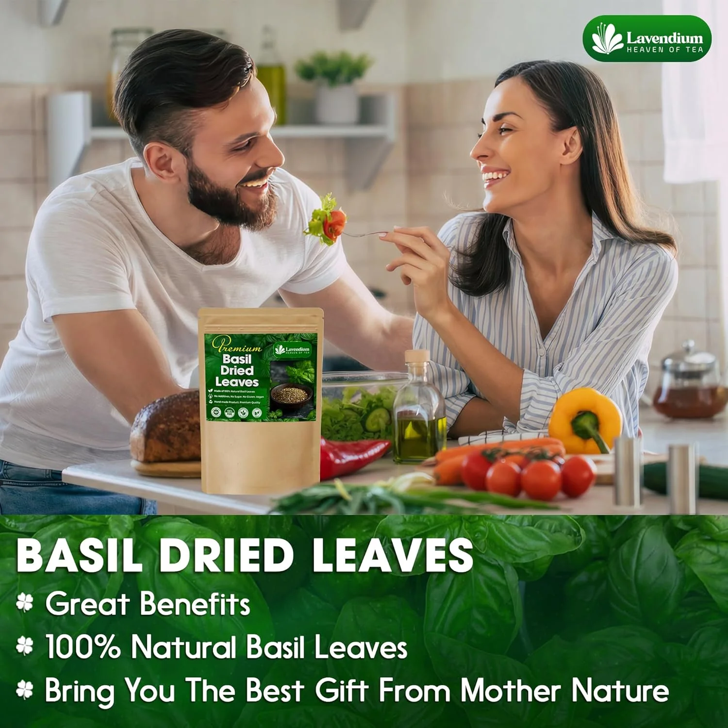 Premium Dried Basil ā 100% Pure, Non-GMO, Gluten-Free, Vegan ā Aromatic Culinary Herb for Cooking, Garnish, and Seasoning - Image 9
