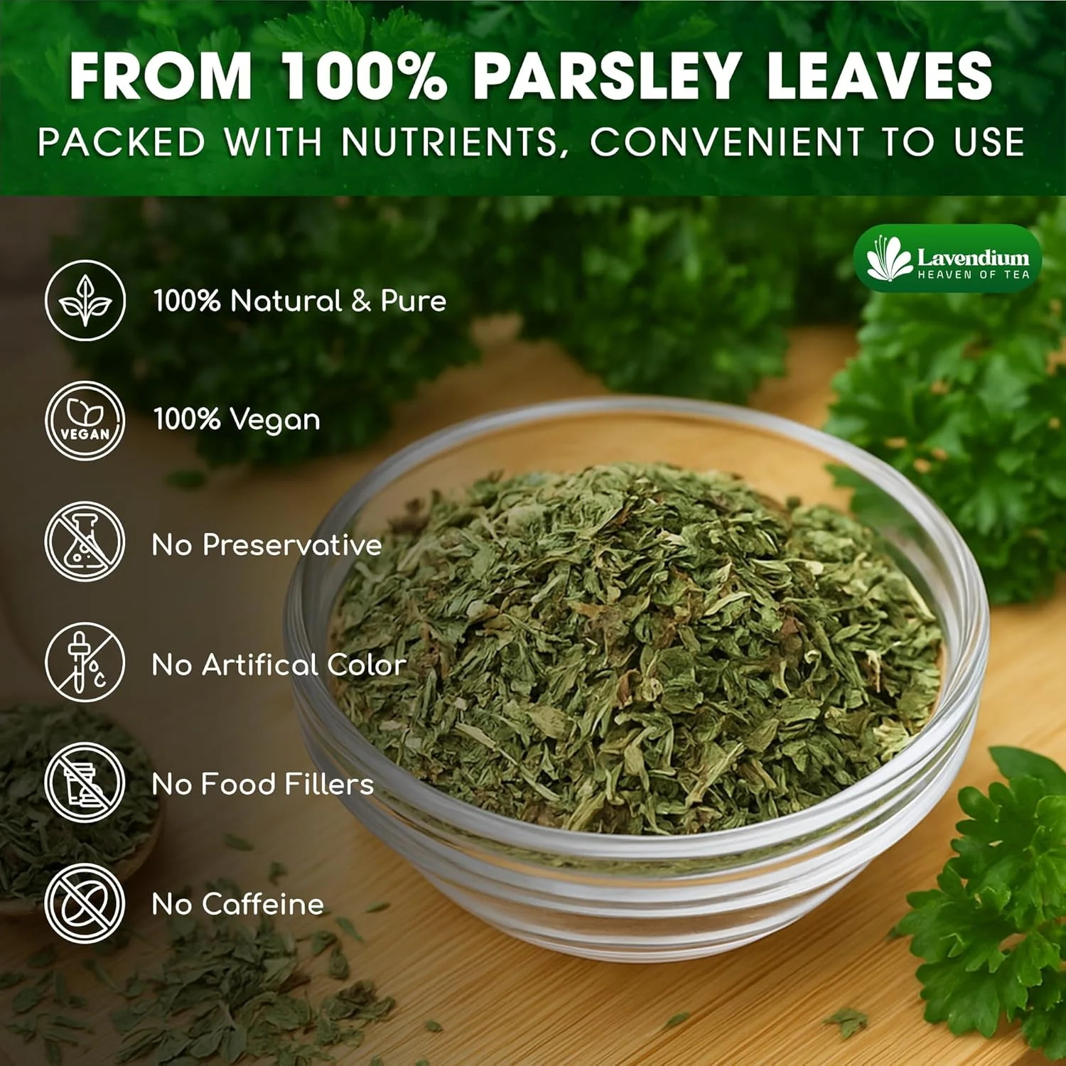Premium Dried Parsley Leaves – 100% Pure, Non-GMO, Gluten-Free, Vegan – Aromatic Culinary Herb for Cooking, Garnish, and Seasoning - Image 3