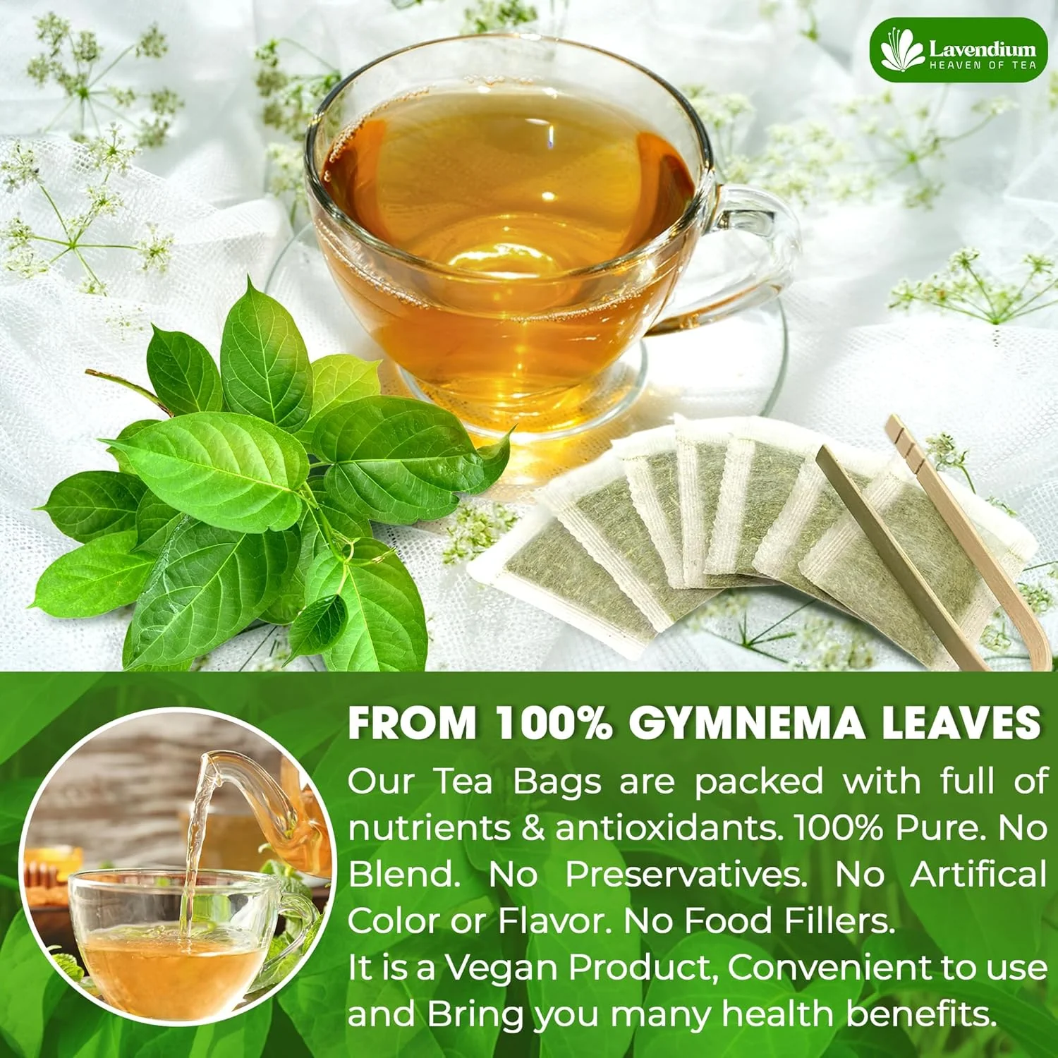 Premium Gymnema Leaf Tea Bags for Diabetics, 100% Natural & Pure from Gymnema Leaves. - Image 4