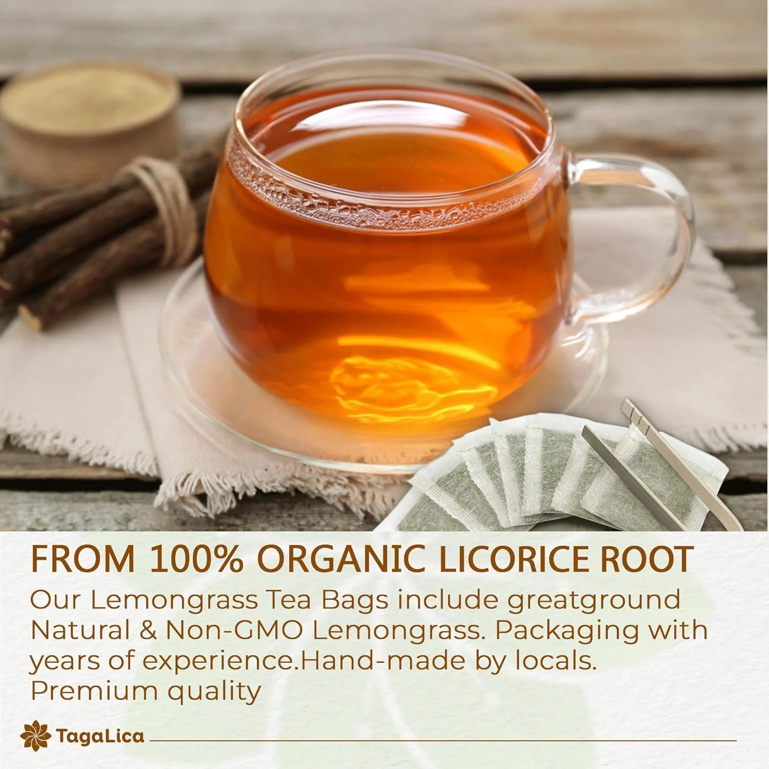 Premium Licorice Root Tea Bags, 100% Natural, Pure Licorice Root, Eco-Conscious Tea Bags, Licorice Root Herbal Tea, Licorice Root Tea. No Sugar, No Caffeine, No Gluten, Vegan - Image 5