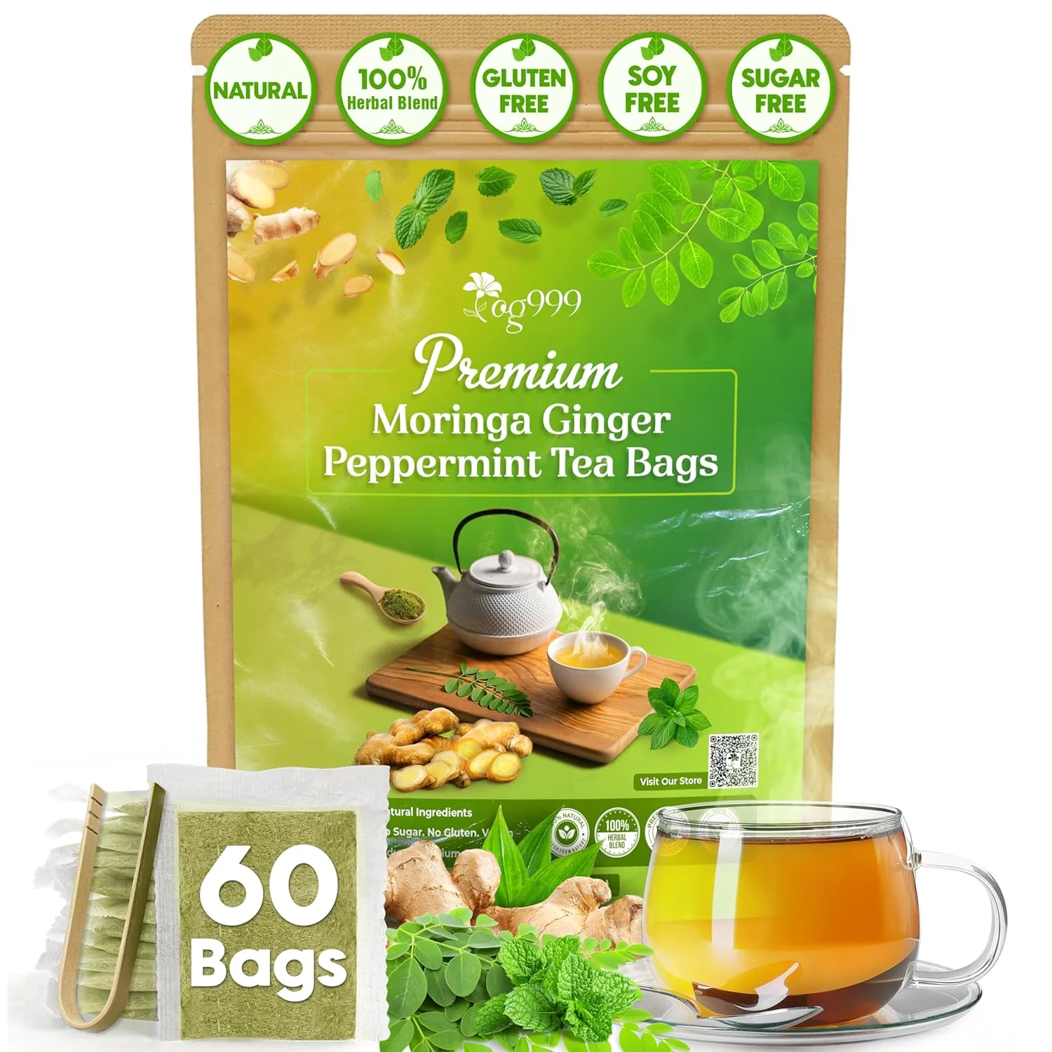 Premium Moringa Ginger Peppermint Herbal Tea - Image 10
