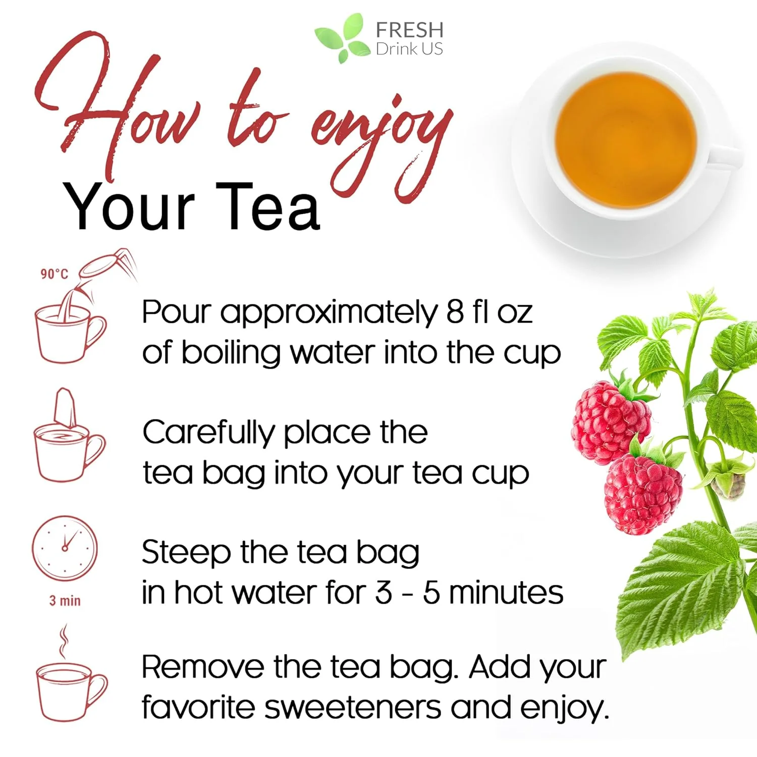 Raspberry Leaf Tea Bags, 100% Natural & Pure from Raspberry Leaves. Loose Leaf Raspberry Herbal Tea, Made with Natural Material Tea Bags, Raspberry Leaf Tea. No Sugar, No Caffeine, No Gluten, Vegan. - Image 3