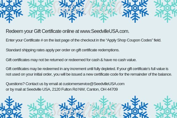 Seedville USA Shop Gift Certificate - Season's Greetings Hanukkah or Christmas Design - By Email or Postal Mail - You Choose Amount - Image 5
