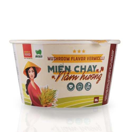 SIMPLY FOOD Instant Mushroom Glass Noodles (Miến Chay Nấm Hương) - 9 BOWLS/ 55g each - Image 3