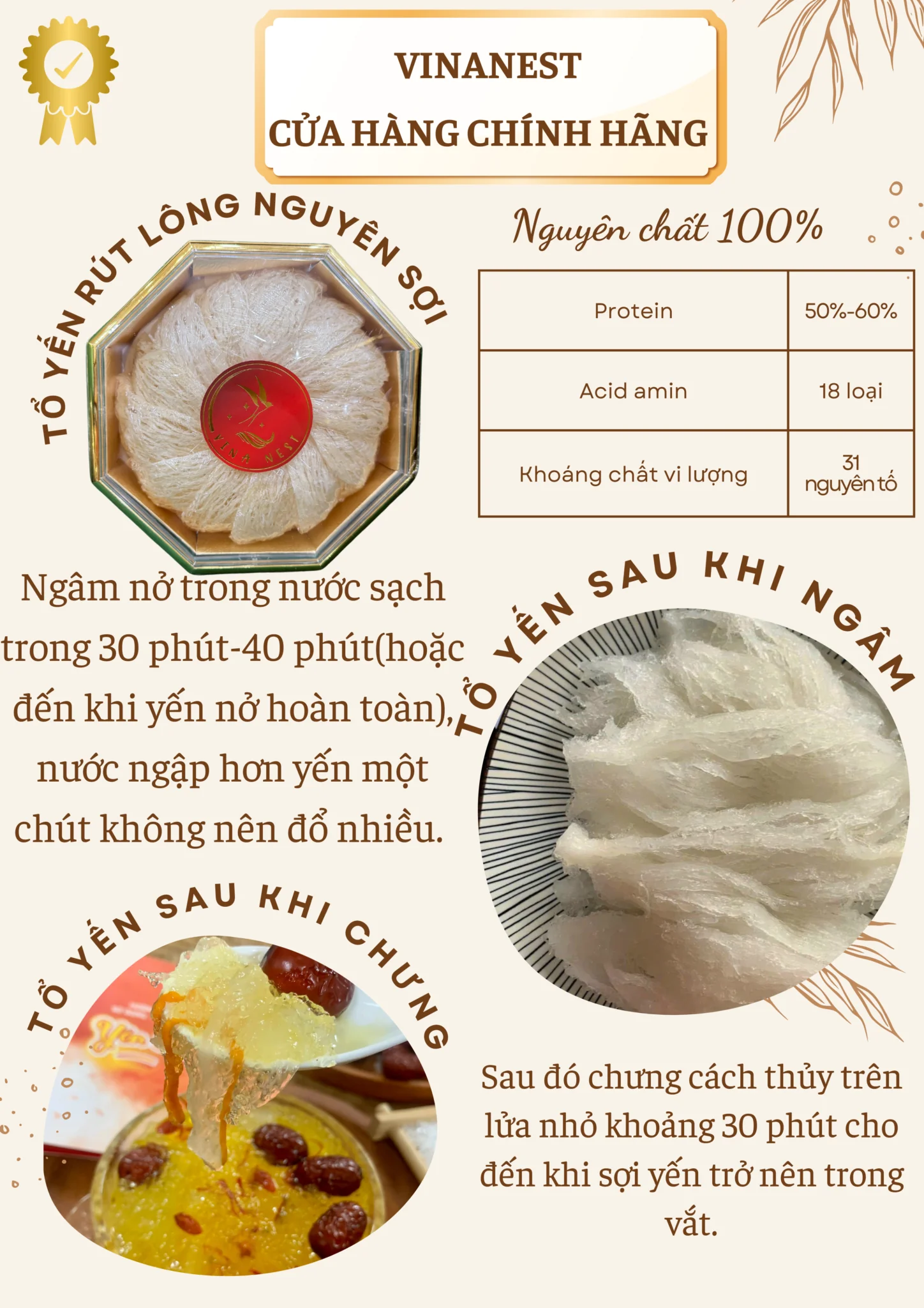 Tổ Yến Rút Lông Sợi (Vinanest 100% Fibers) - Image 2