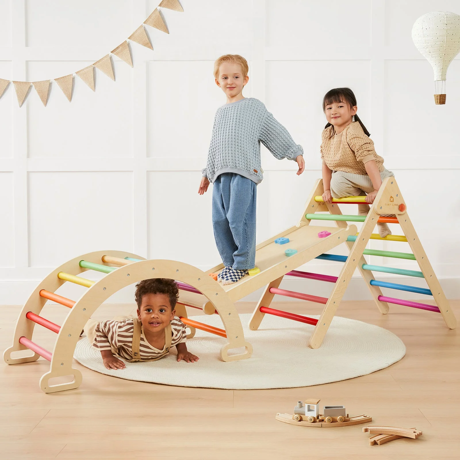Tiny Land® 7-in-1 Rainbow Climbing Set - Image 2