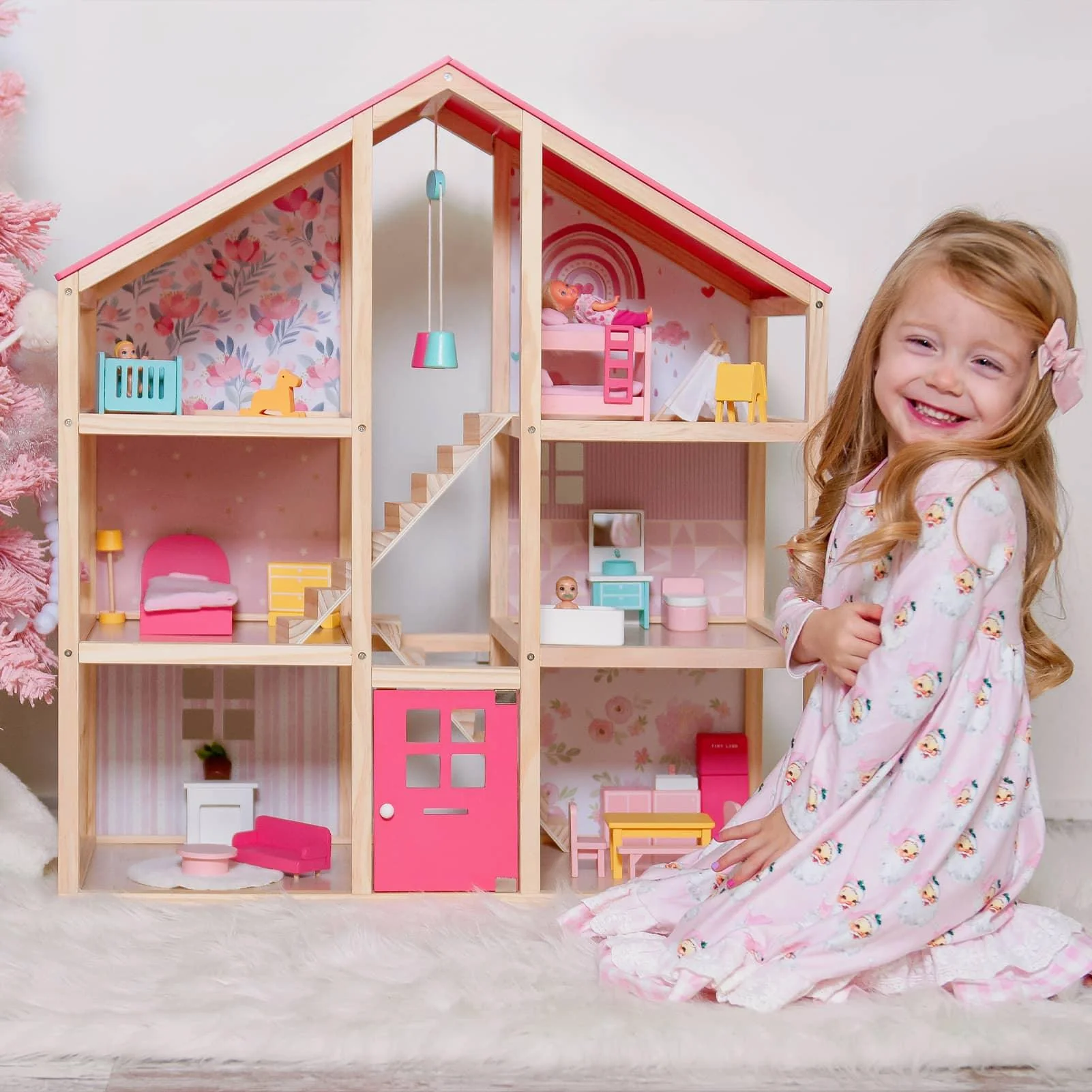 Tiny Land® Sweetwood Love Dollhouse without Dolls - Image 2