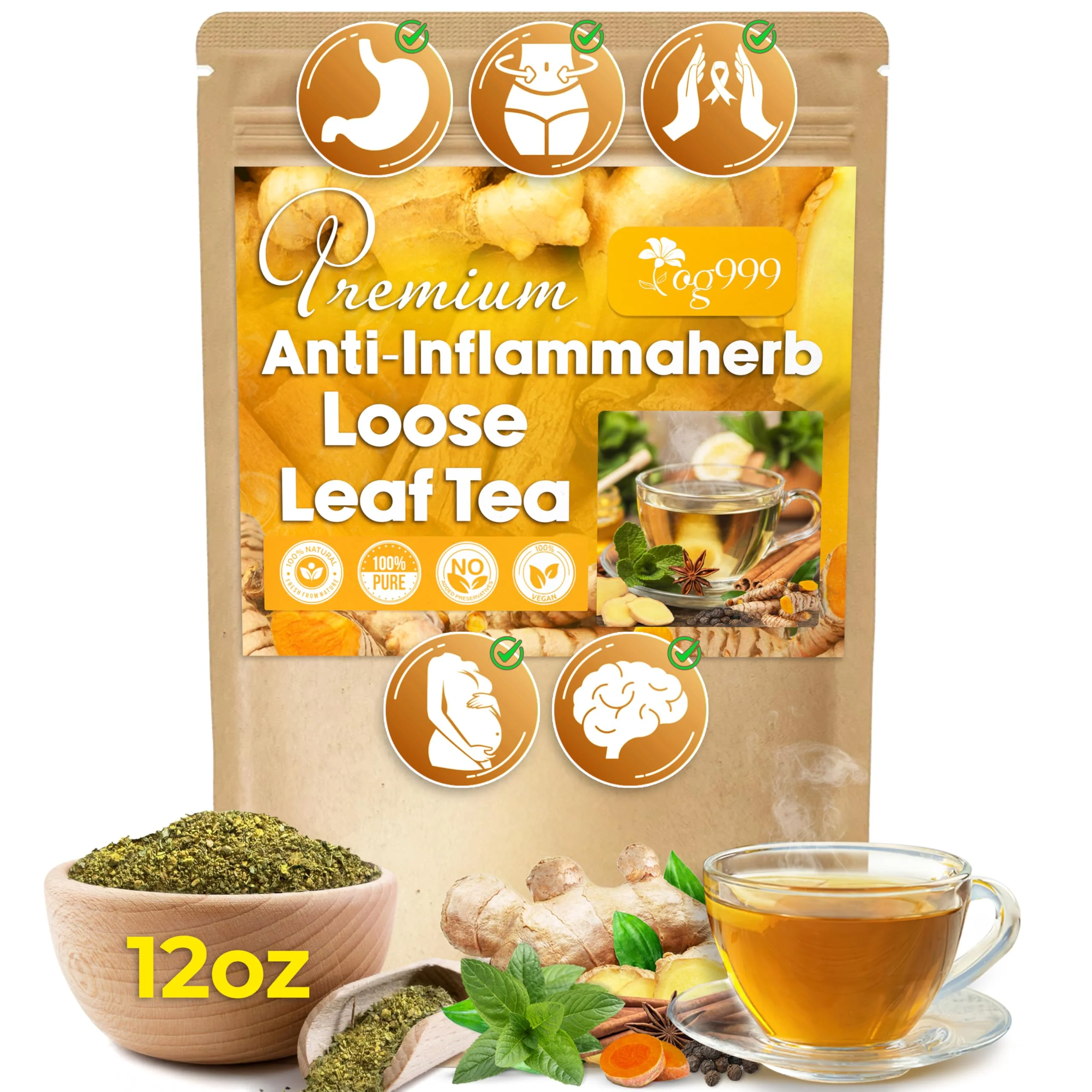 TOG999, Premium 120 Moringa Leaf Tea Bags, 100% Natural & Pure from Moringa Leaves. Loose Leaf Moringa Herbal Tea. Moringa Leaf Tea. No Sugar, No Caffeine, No Gluten, Vegan. - Image 24