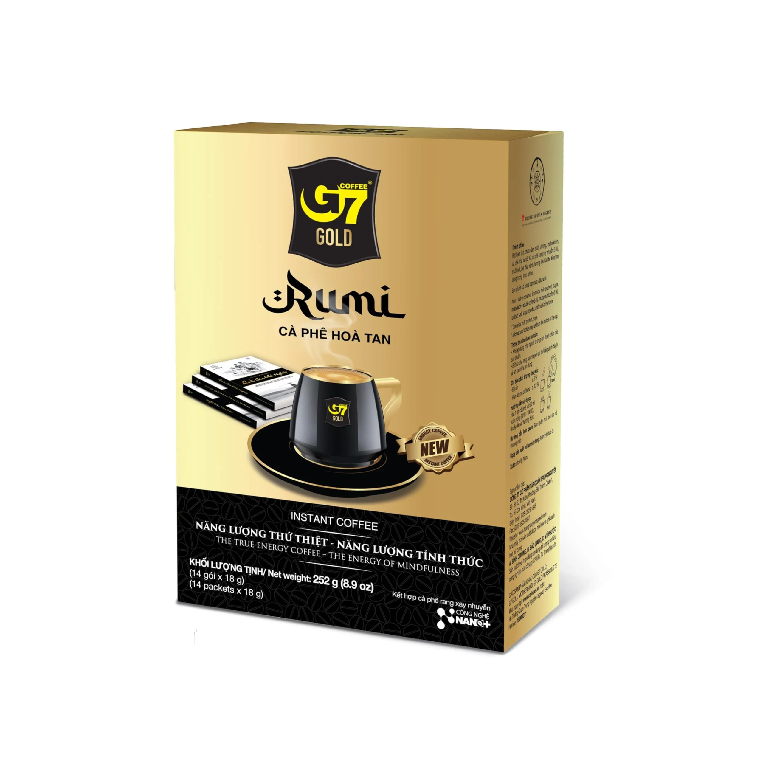 TRUNG NGUYEN G7 Gold Picasso Latte Instant Coffee Single Served Sticks for Energy Boost (8.9 oz - Box of 14 Sticks) - Image 8