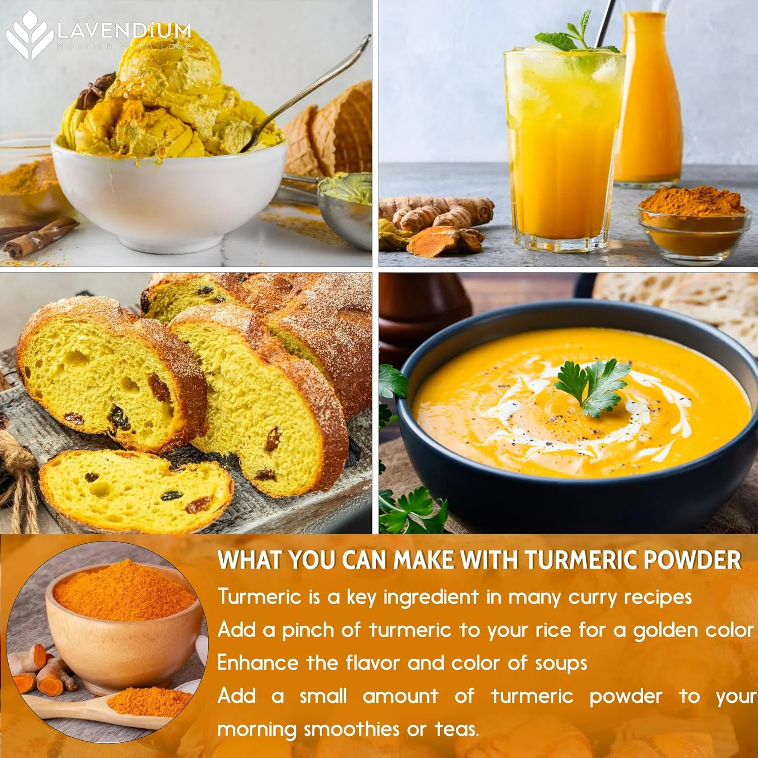 Turmeric Powder, 20oz (1.25 lbs), 100% Natural & Pure, Ground, Seasoning Root Powder, No Additives, No Gluten, Vegan - Image 7
