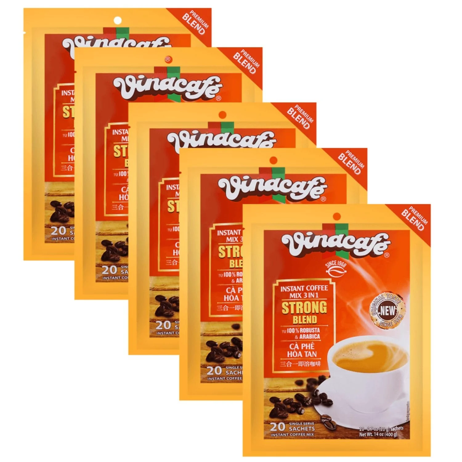 Vinacafe Vietnamese Instant Coffee, Strong Blend Special, 3 in 1 Instant Coffee Mix, 20 Sachets/ Bag - Image 4